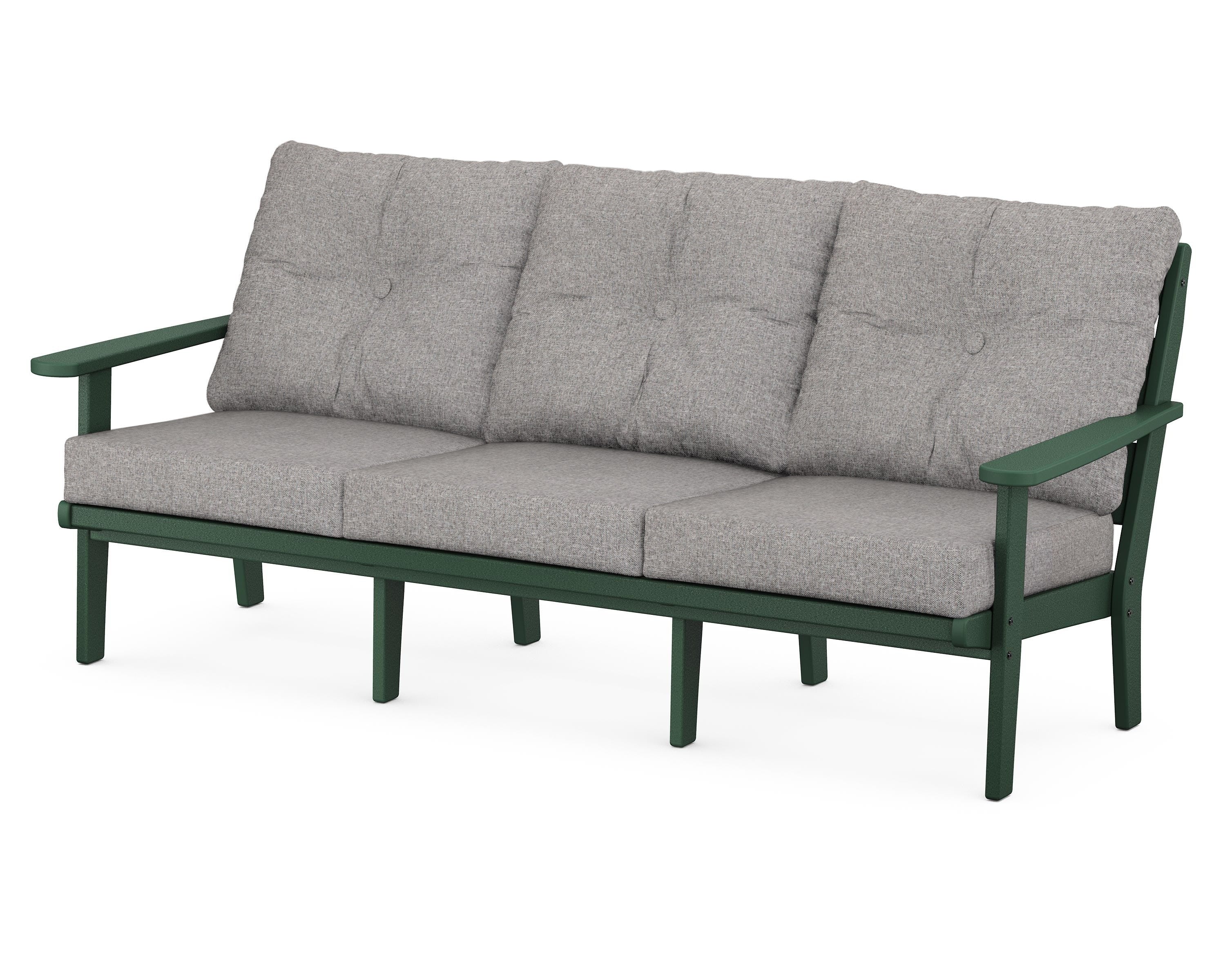 POLYWOOD® Lakeside Deep Seating Sofa in Green / Grey Mist
