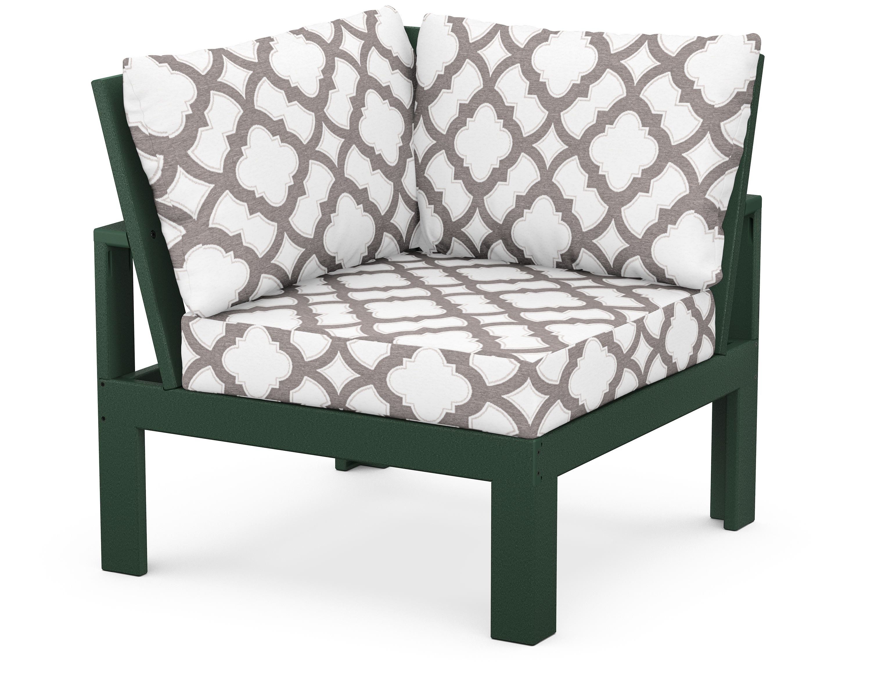 Unbranded Modular Corner Chair in Green / Trellis Grey Mist