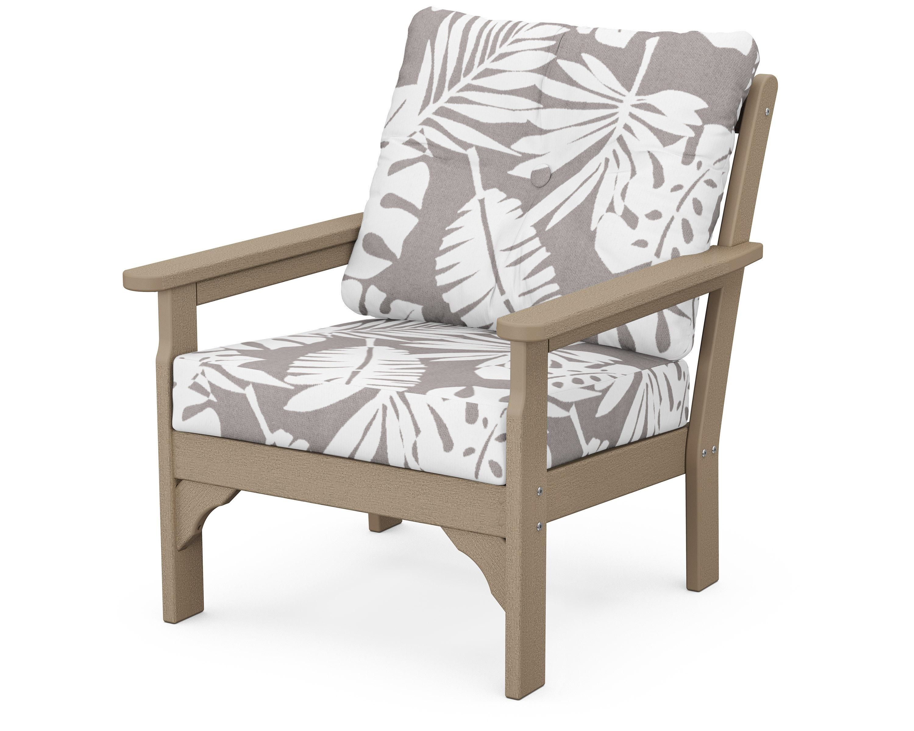 POLYWOOD® Vineyard Deep Seating Chair in Vintage Sahara / Leaf Grey Mist