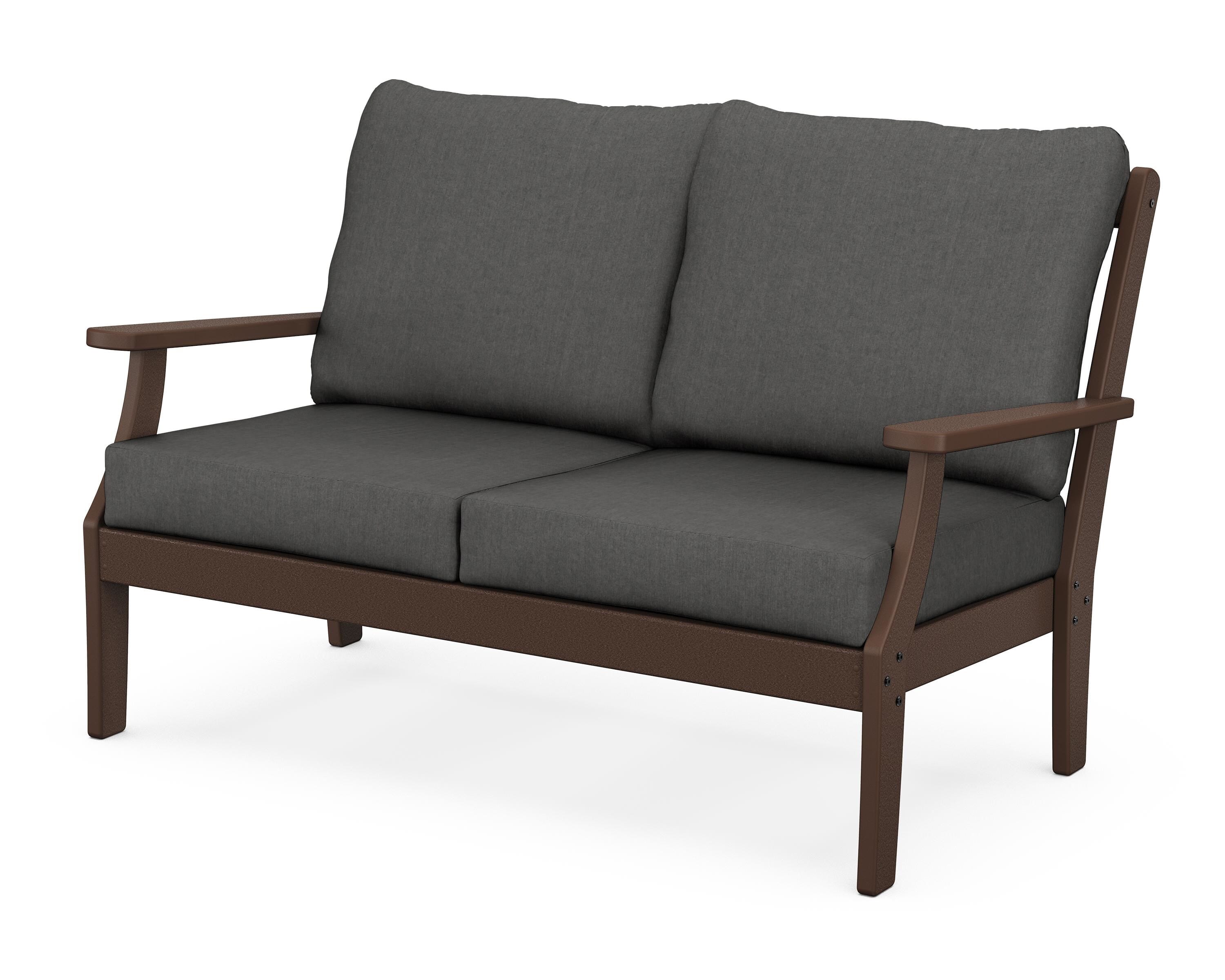 POLYWOOD® Braxton Deep Seating Loveseat in Mahogany / Spectrum Carbon