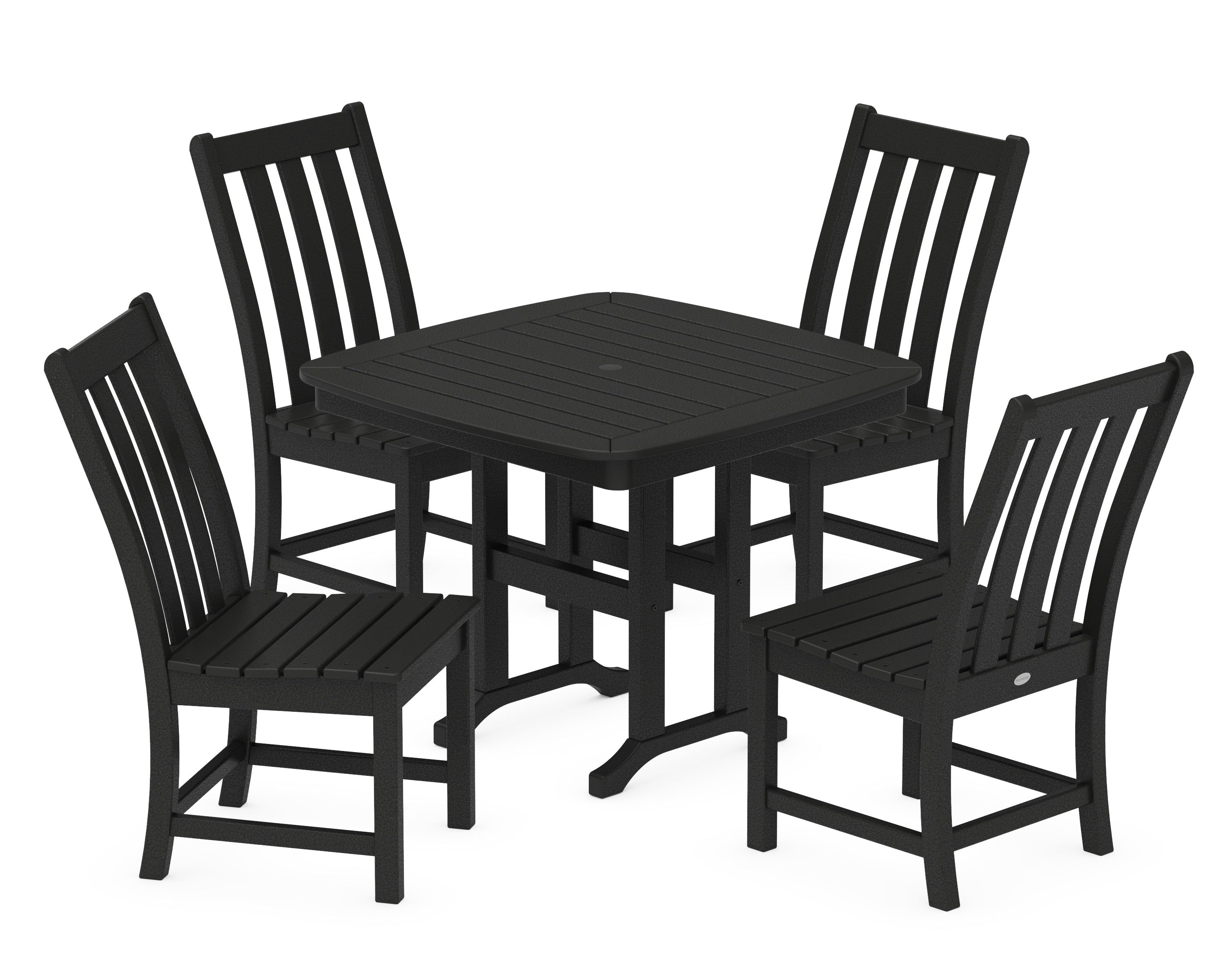 POLYWOOD® Vineyard 5-Piece Side Chair Dining Set in Black