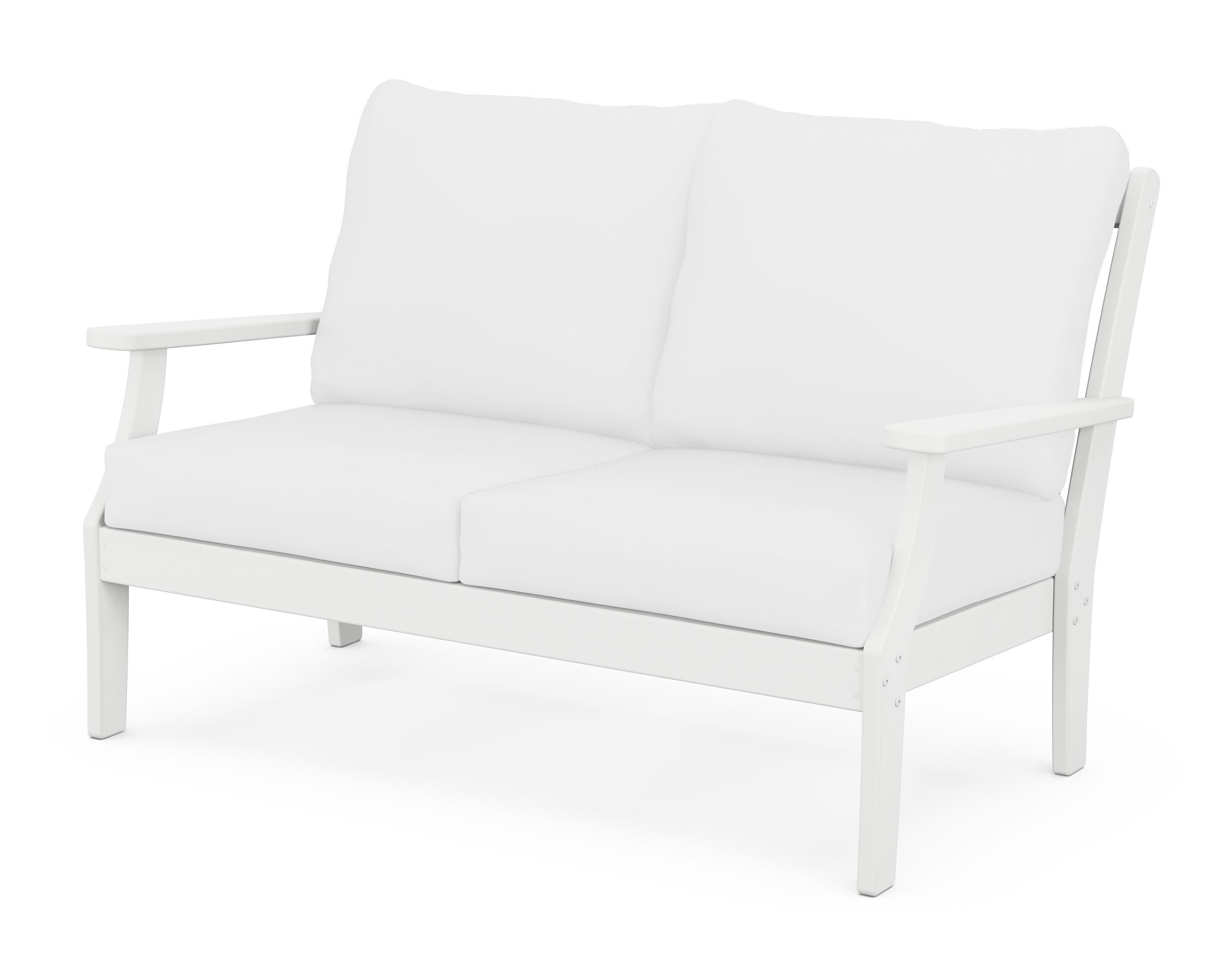 POLYWOOD® Braxton Deep Seating Loveseat in White / Natural
