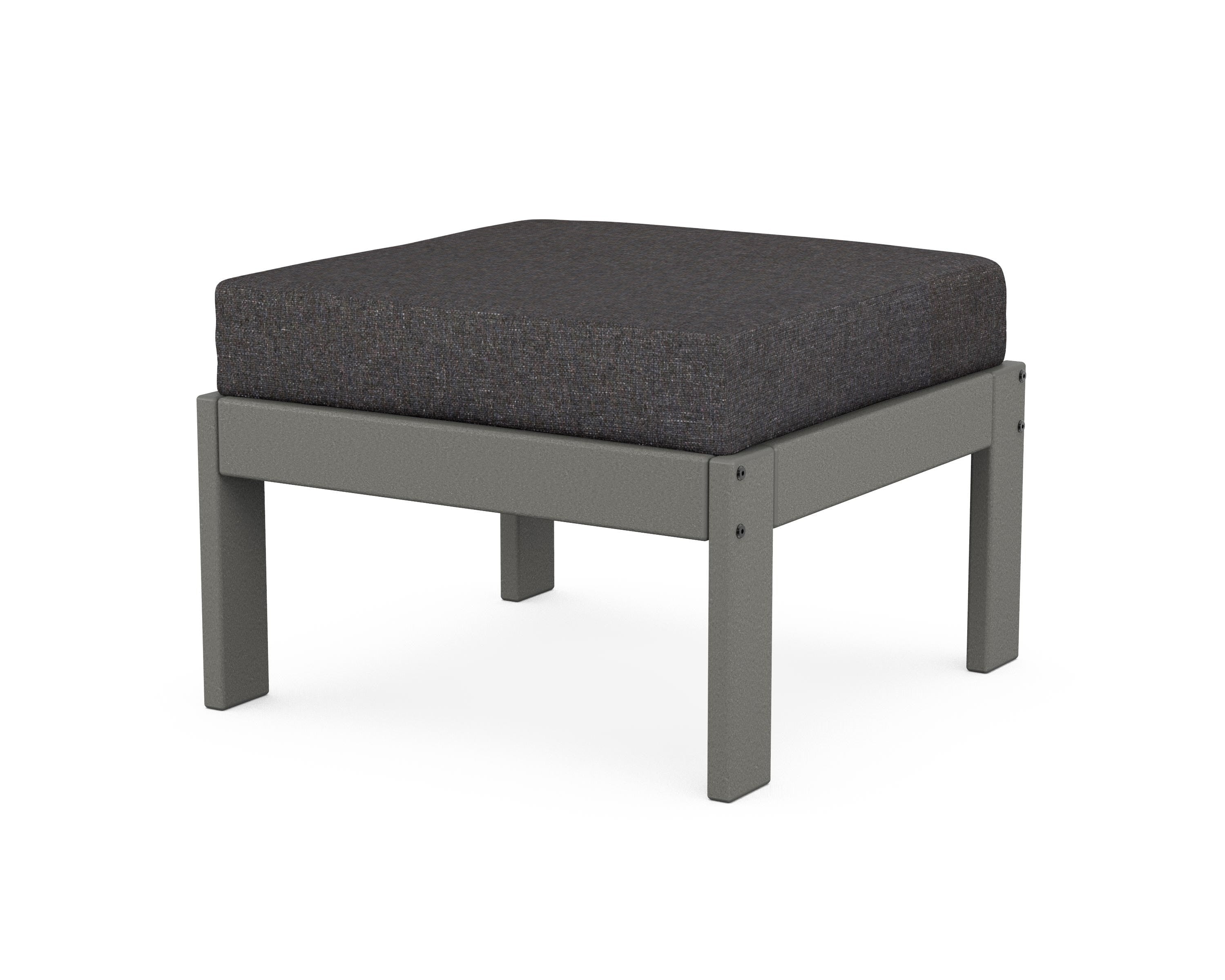 POLYWOOD® Vineyard Modular Ottoman in Slate Grey / Ash Charcoal