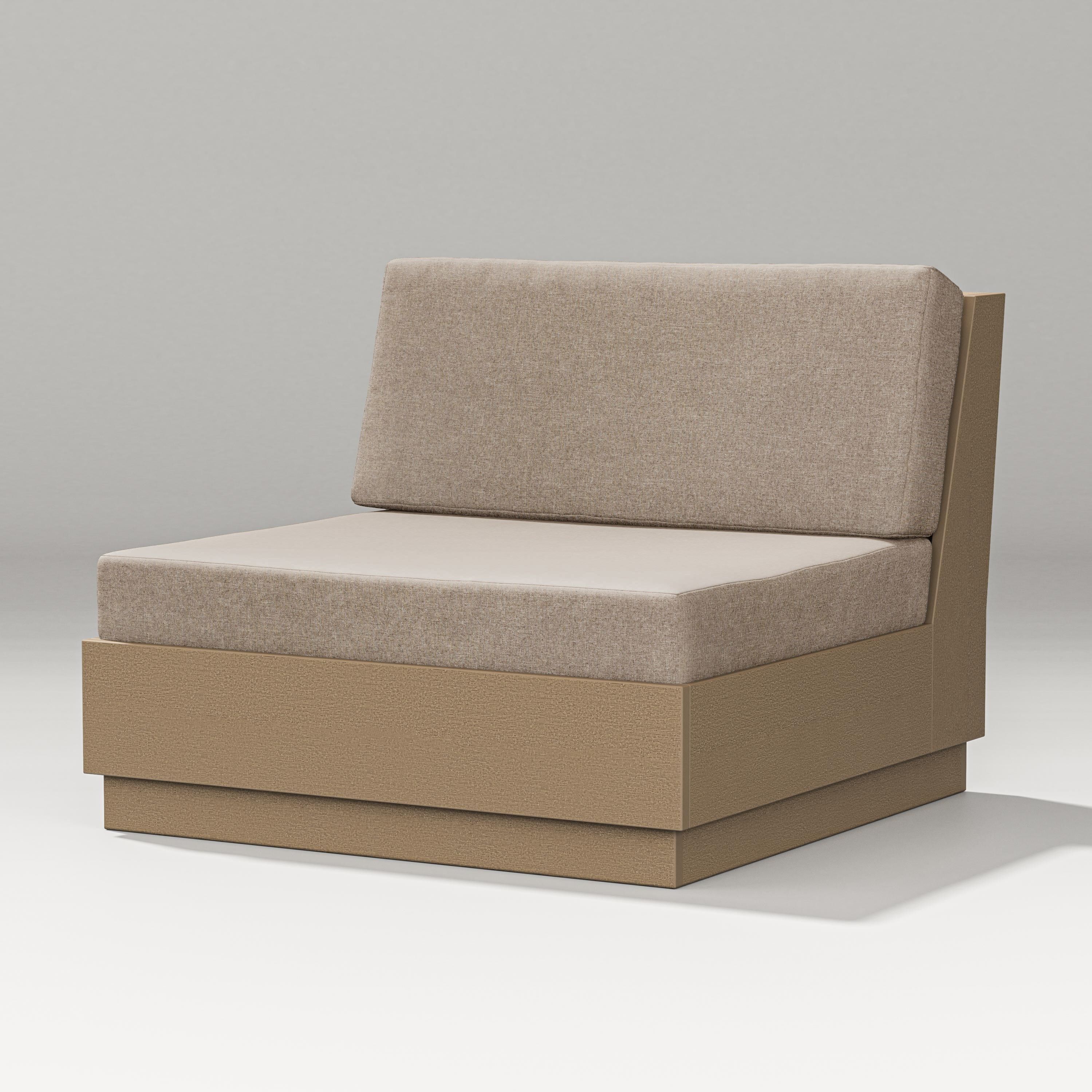 PW Designer Series Elevate Modular Armless Chair in Vintage Sahara / Spiced Burlap