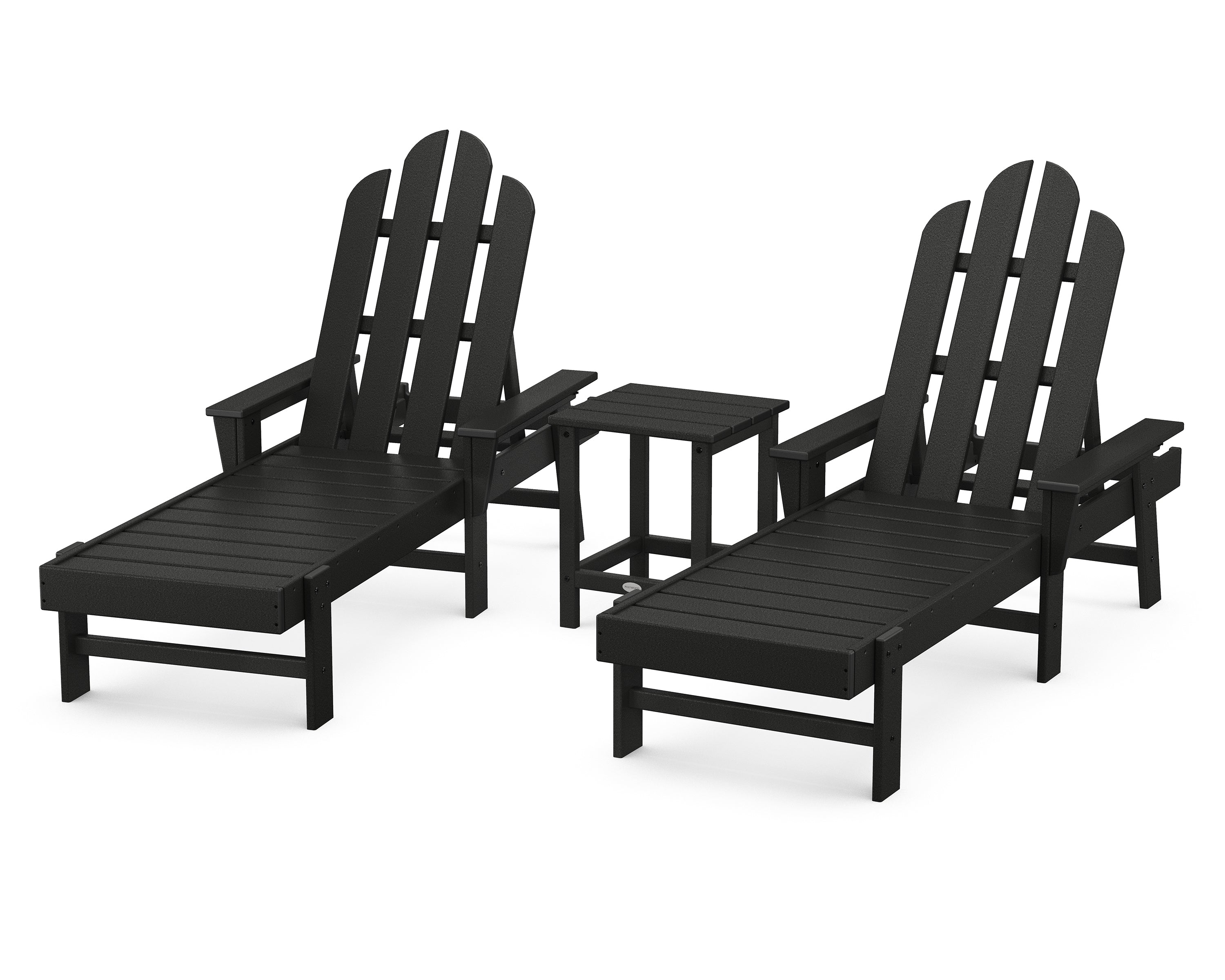 POLYWOOD® Long Island Chaise 3-Piece Set in Black