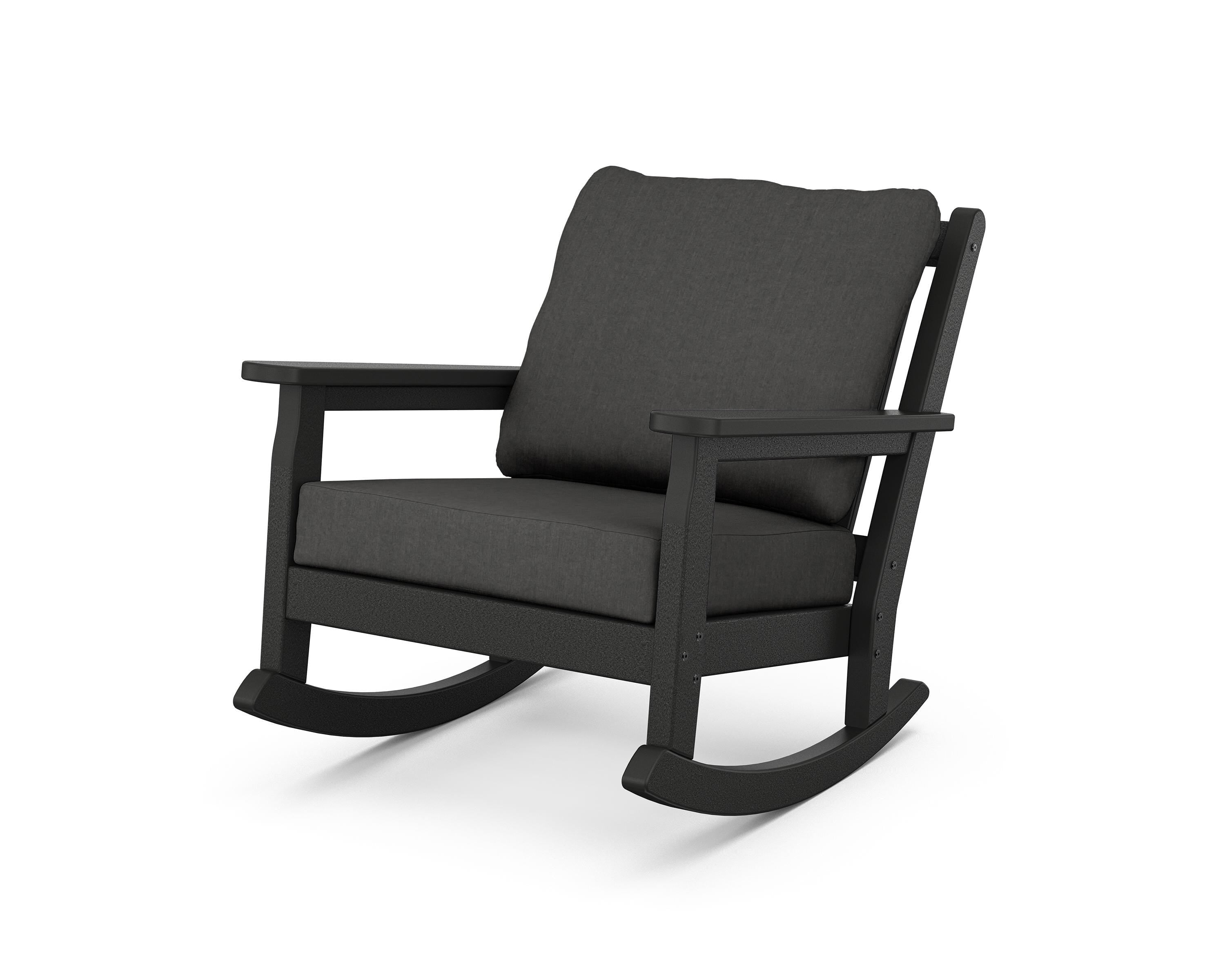 POLYWOOD® Chippendale Deep Seating Rocking Chair in Black / Spectrum Carbon