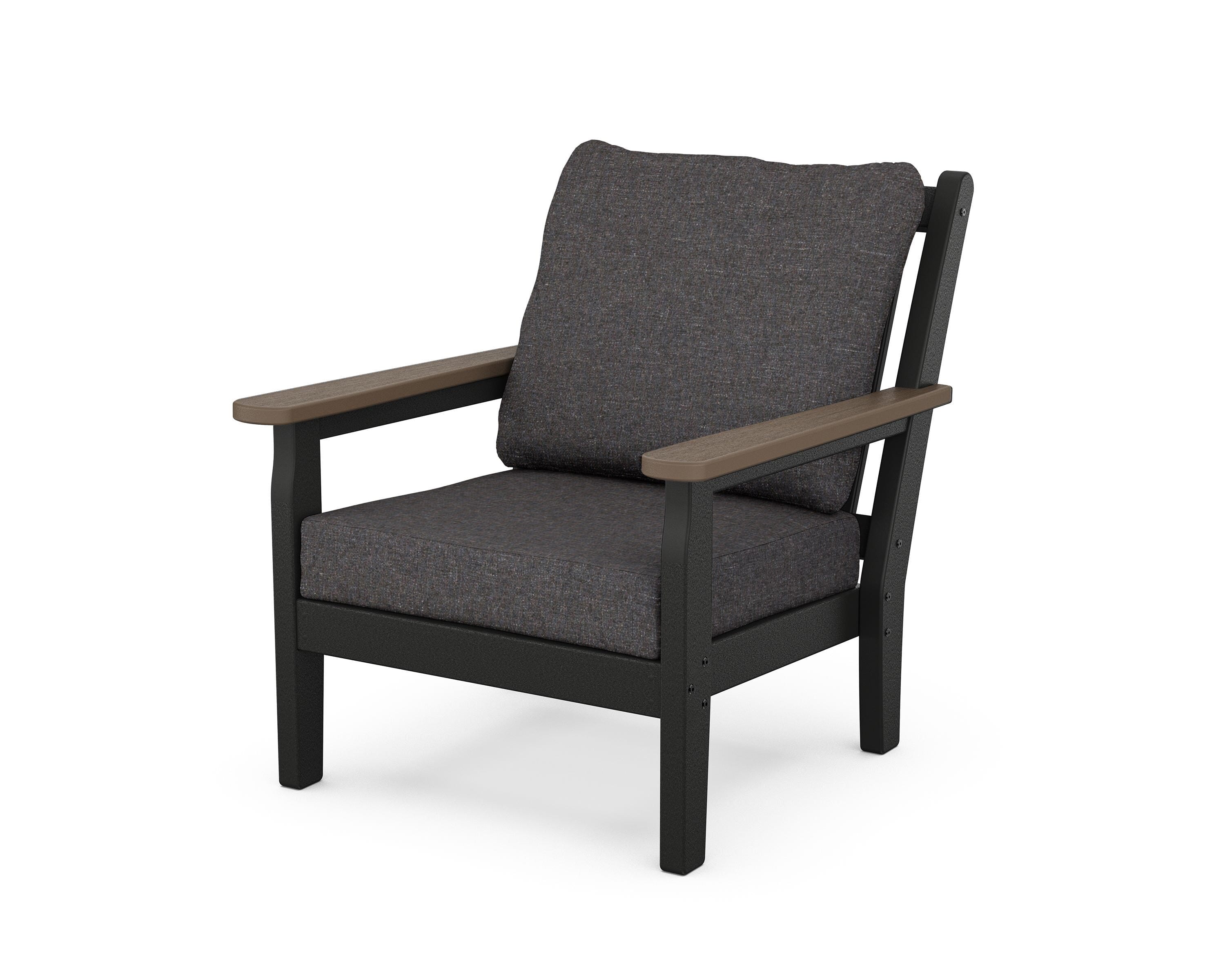 POLYWOOD® Chippendale Deep Seating Chair in Black / Kona / Ash Charcoal
