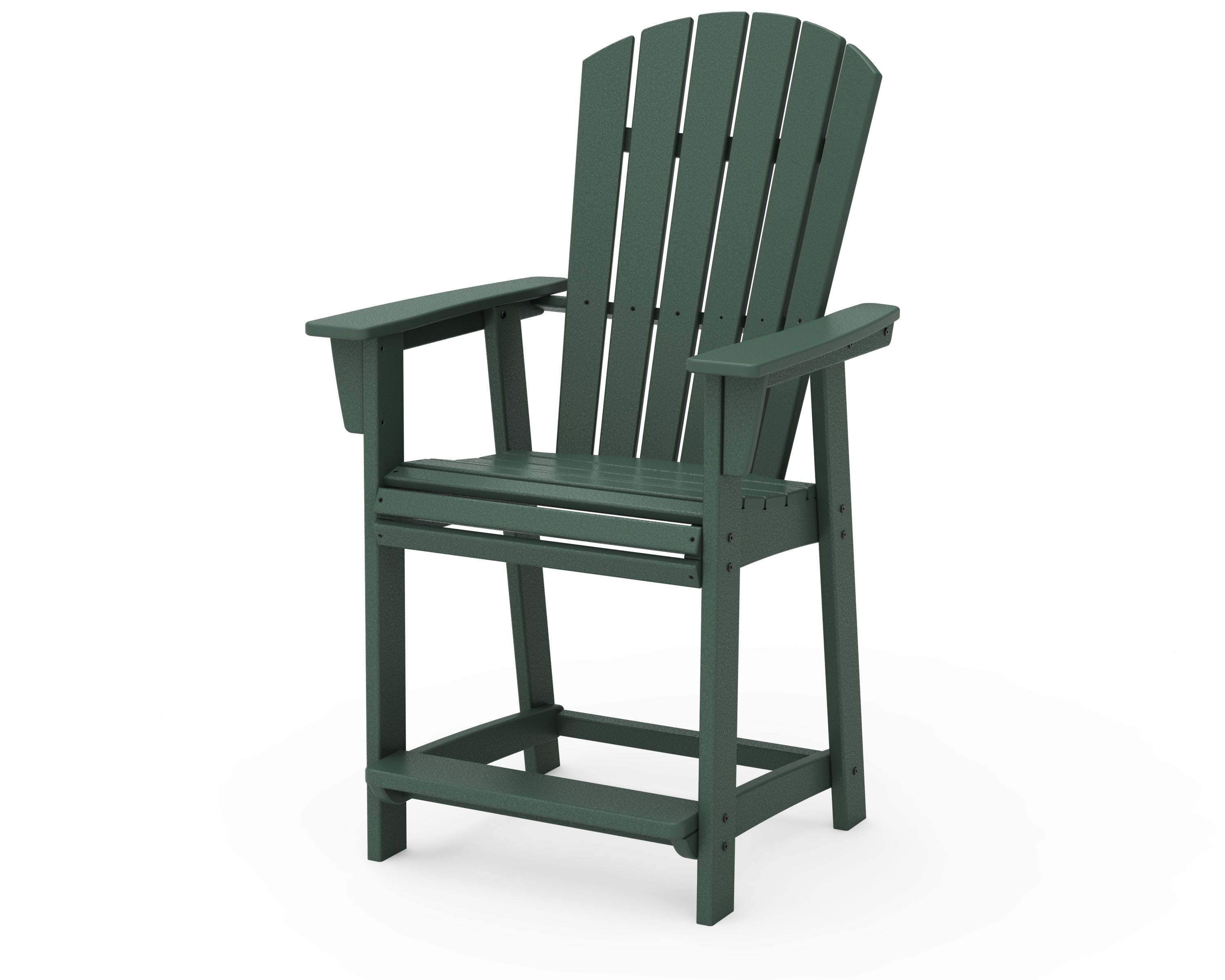 POLYWOOD® Nautical Curveback Adirondack Counter Chair in Green