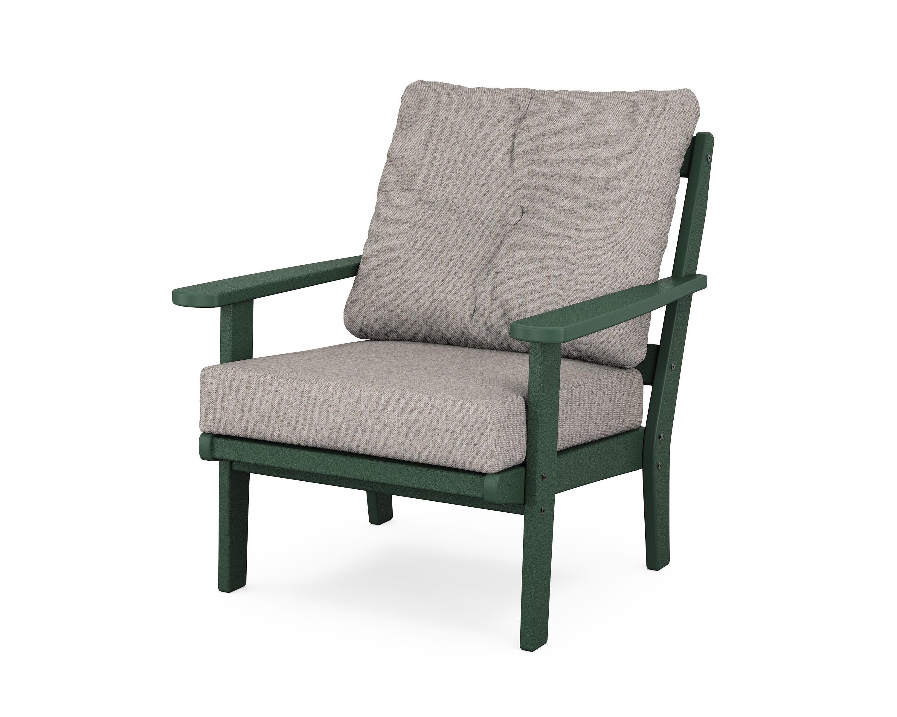 POLYWOOD® Mission Deep Seating Chair in Green / Weathered Tweed