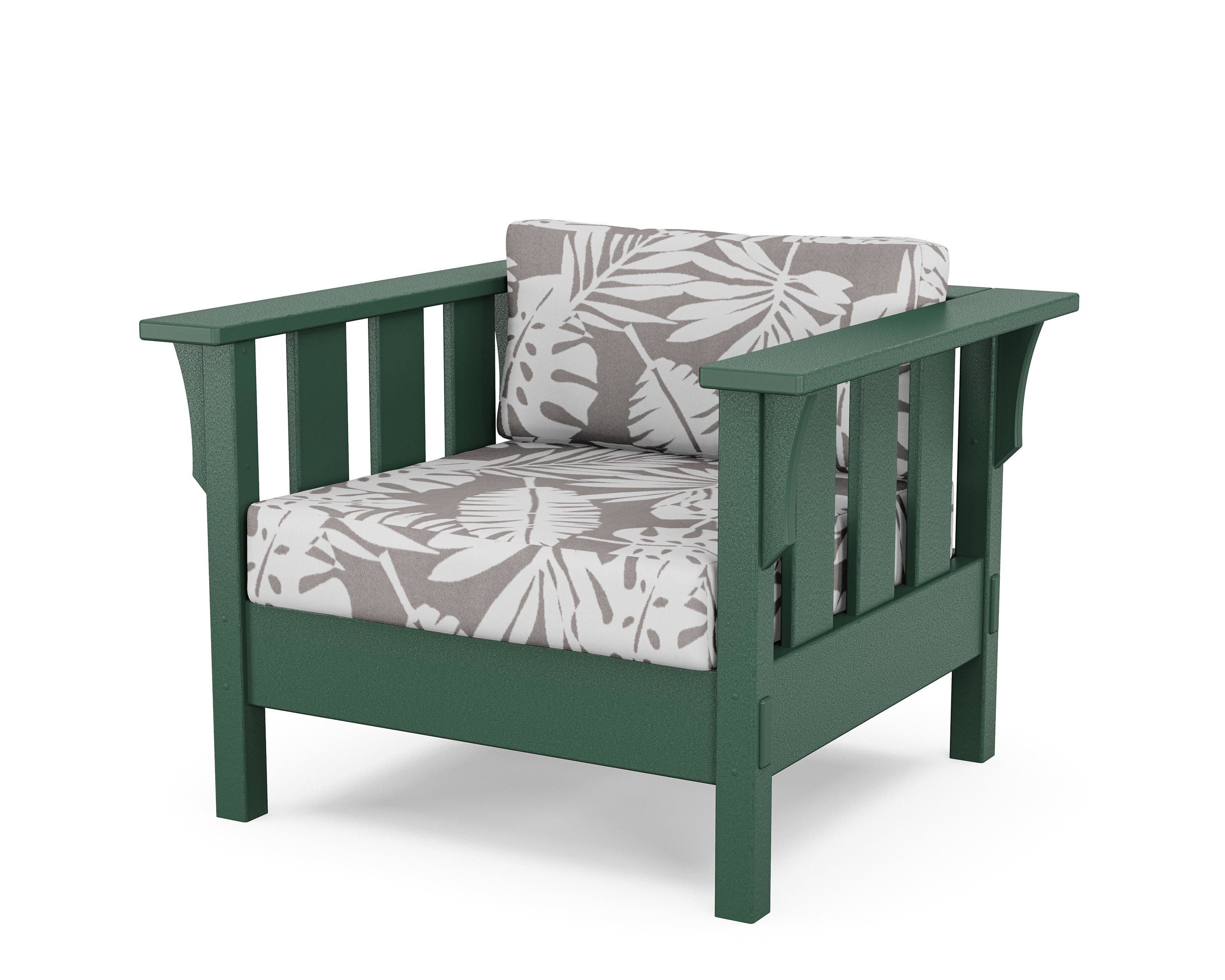 Martha Stewart by POLYWOOD® Acadia Deep Seating Chair in Green / Leaf Grey Mist