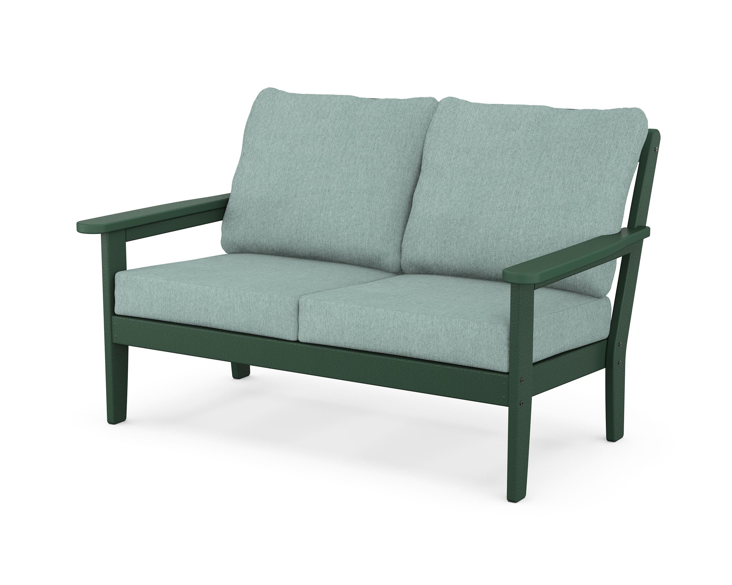 Country Living Cottage Deep Seating Loveseat in Green / Glacier Spa