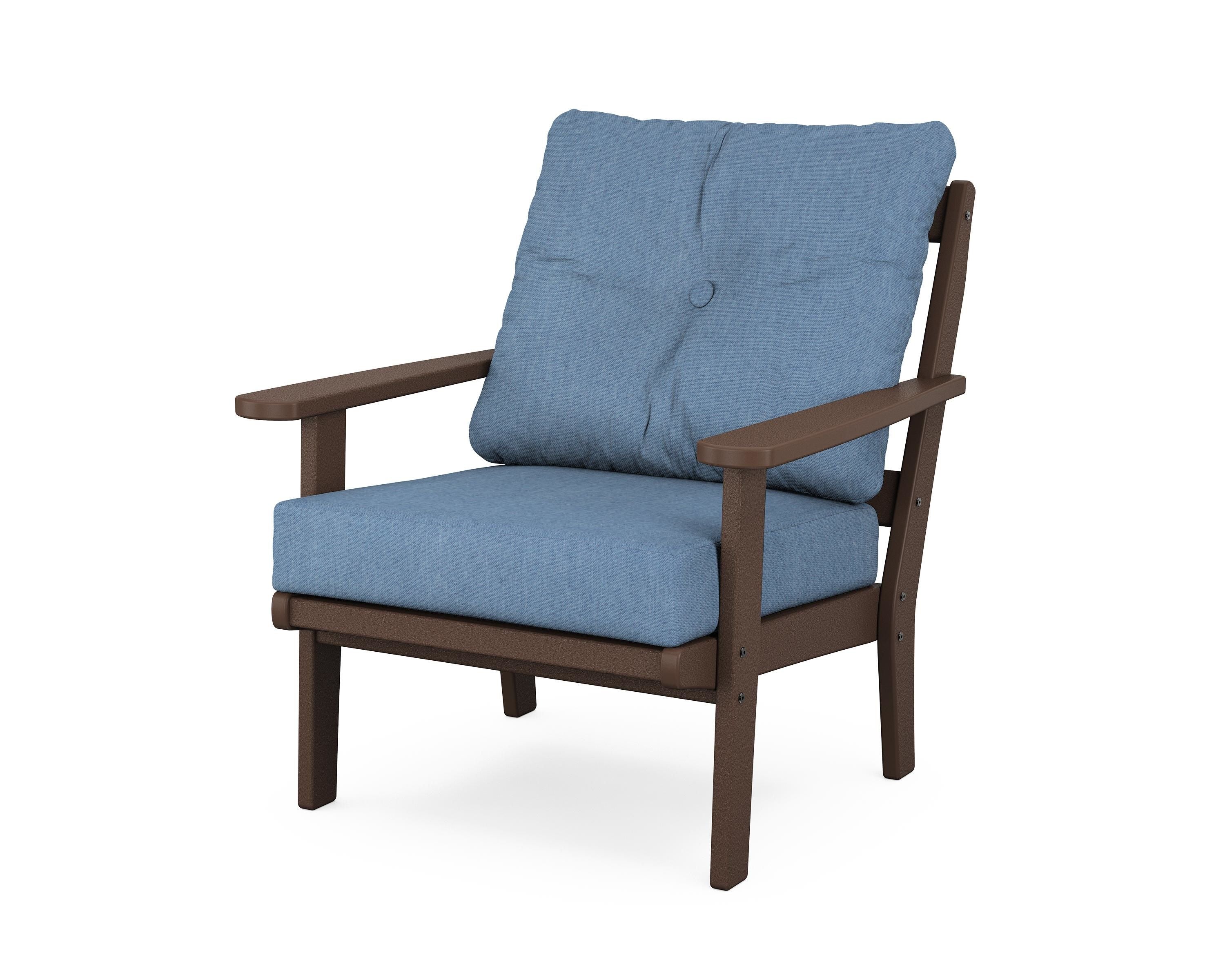 POLYWOOD® Mission Deep Seating Chair in Mahogany / Sky Blue