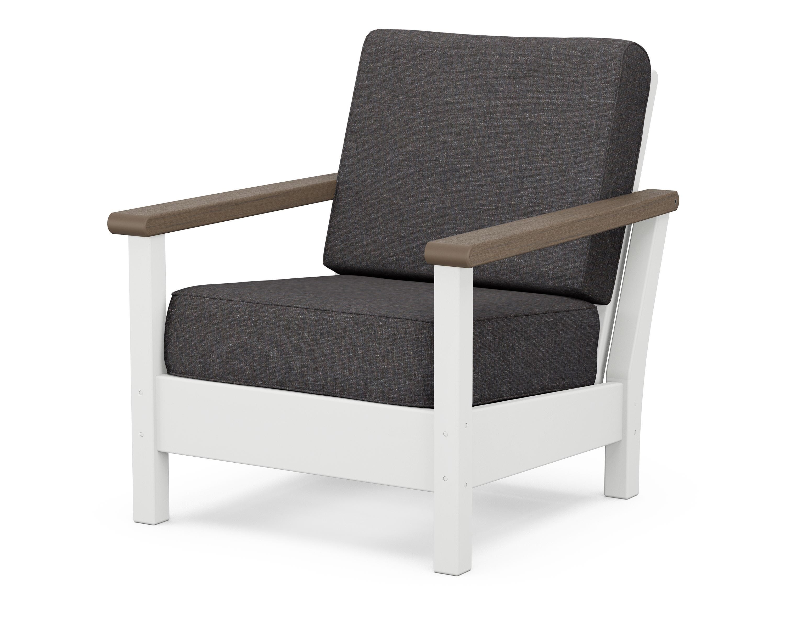 POLYWOOD® Harbour Deep Seating Chair in White / Kona / Ash Charcoal