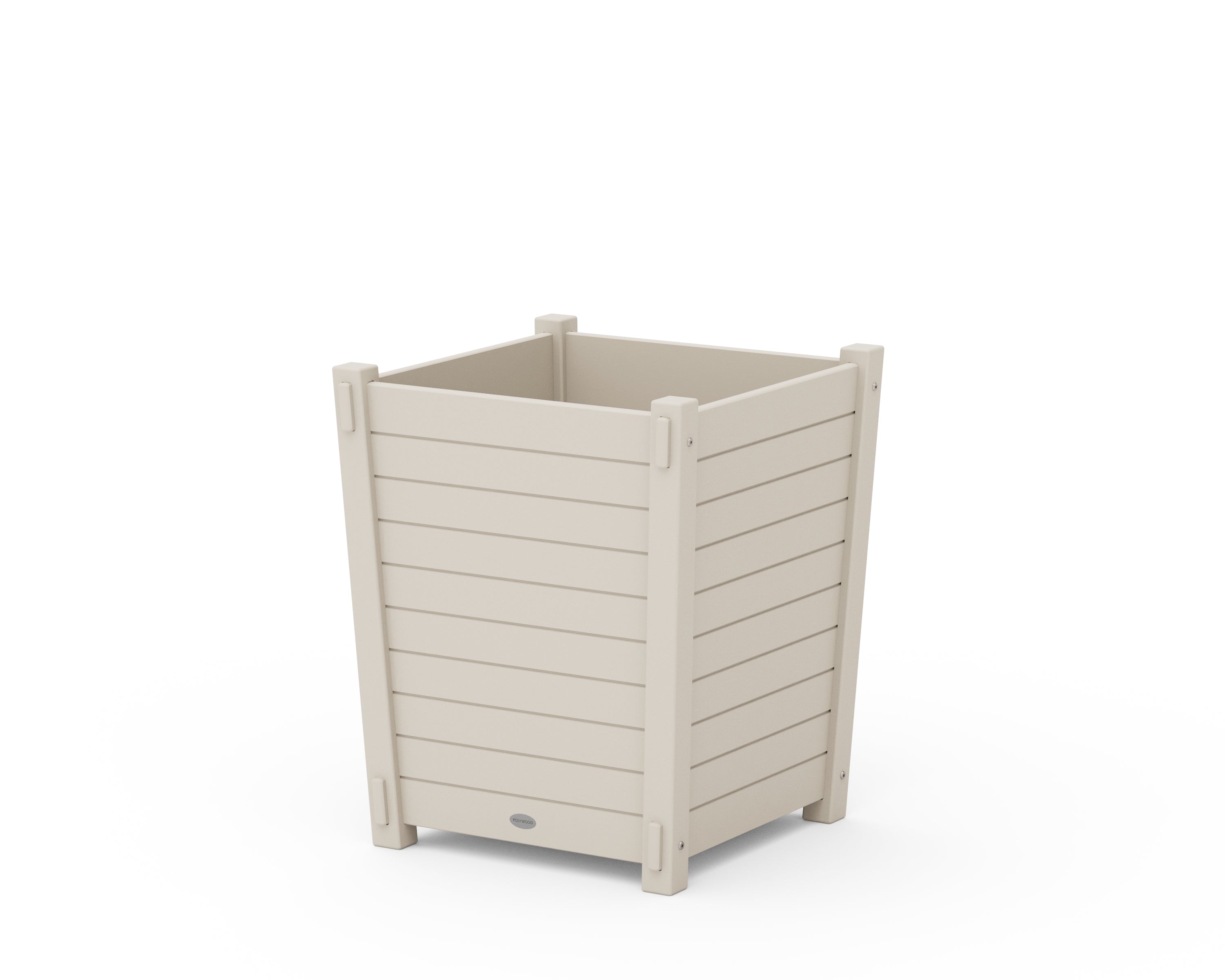 POLYWOOD® Nautical Large Tapered Square Short Planter Box in Sand