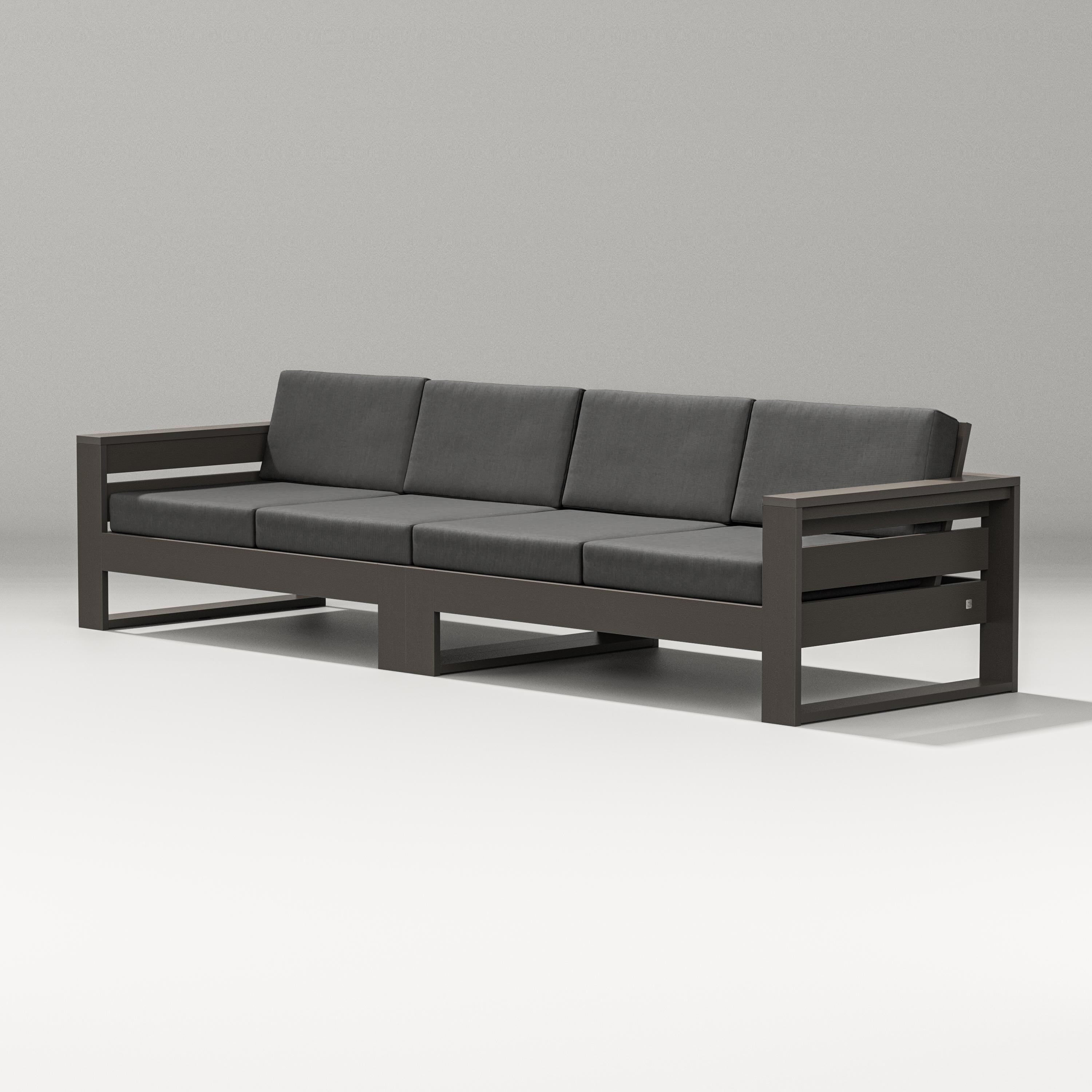 PW Designer Series Latitude Straight Sectional in Vintage Coffee / Spectrum Carbon