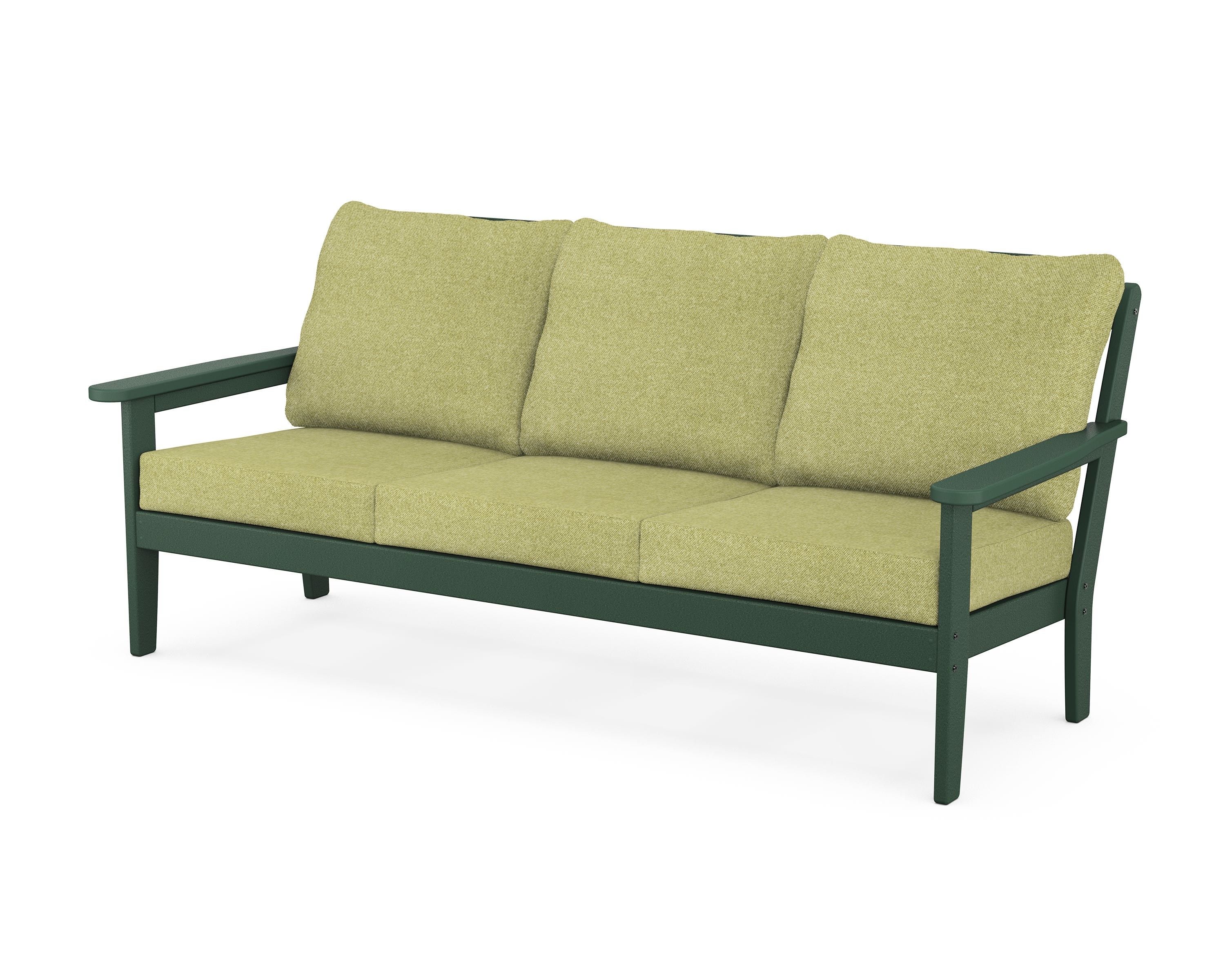 Country Living Cottage Deep Seating Sofa in Green / Chartreuse Boucle