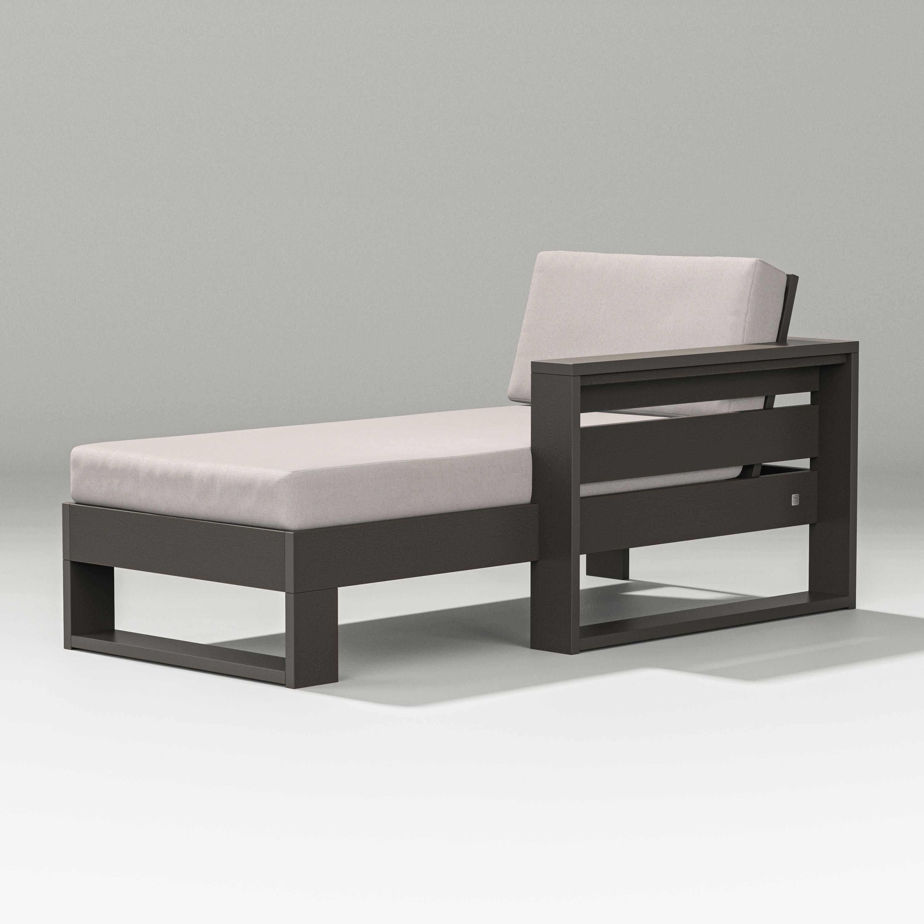 PW Designer Series Latitude Modular Right Arm Chaise in Vintage Coffee / Dune Burlap