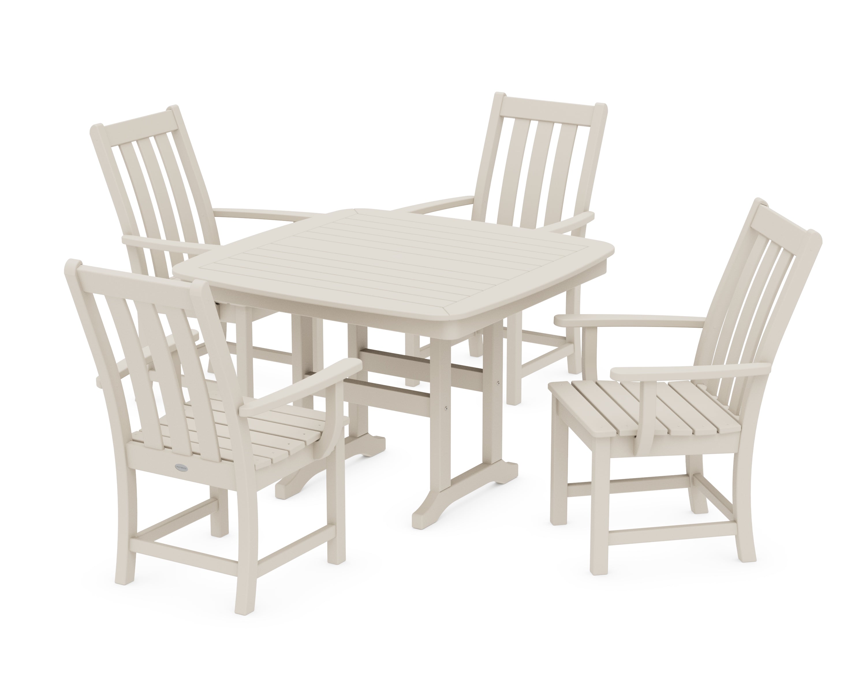 POLYWOOD® Vineyard 5-Piece Dining Set with Trestle Legs in Sand