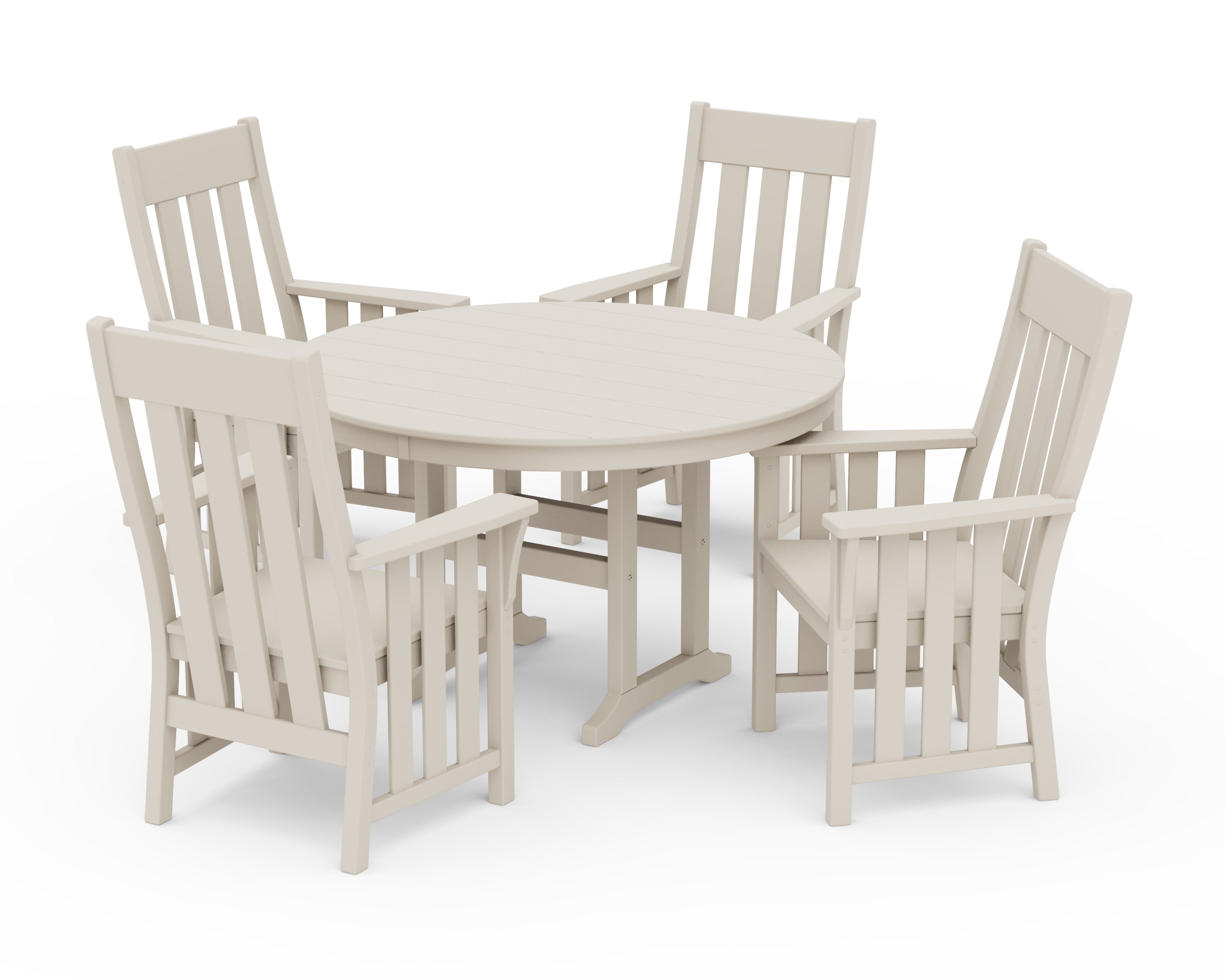Martha Stewart by POLYWOOD® Acadia 5-Piece Round Farmhouse Dining Set in Sand