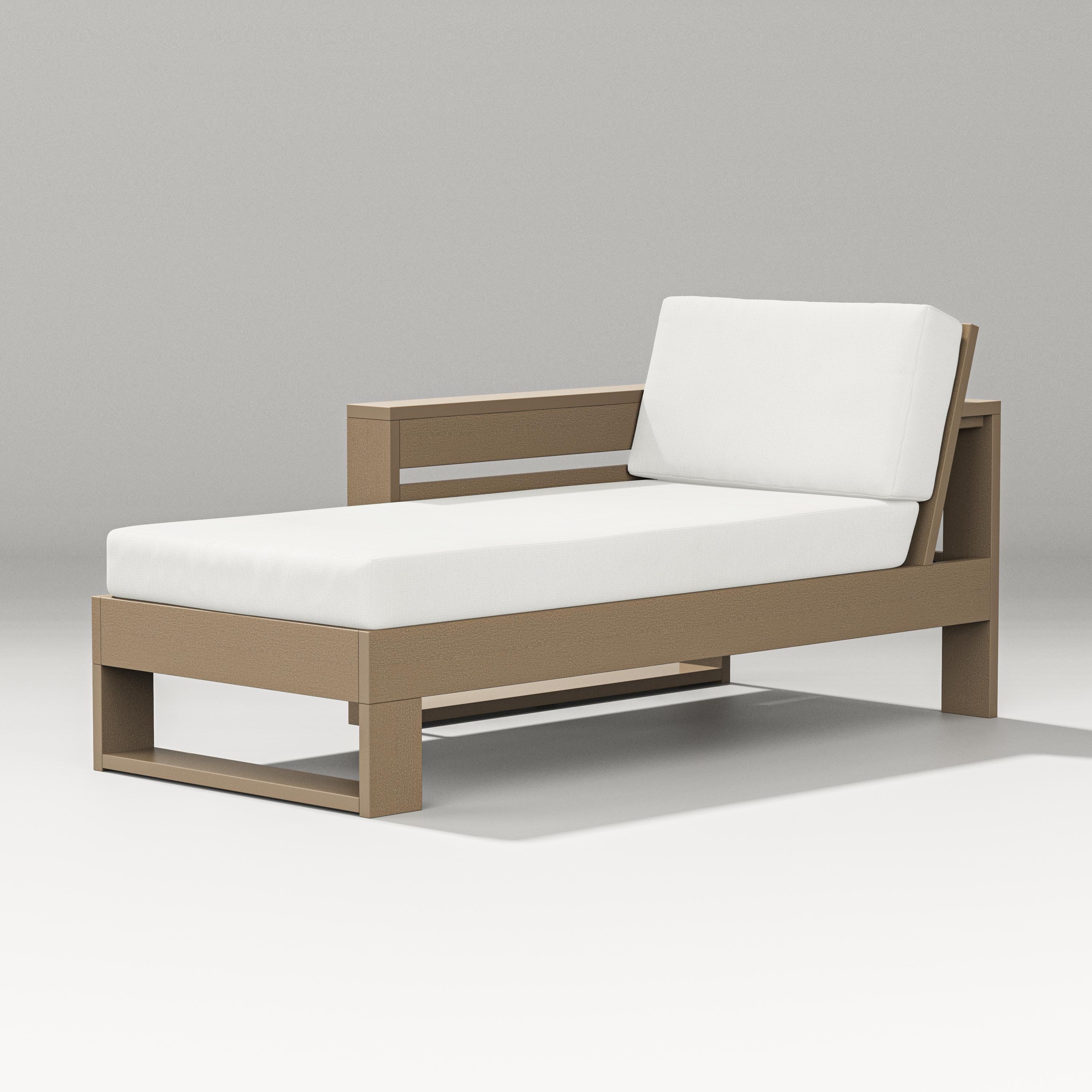 PW Designer Series Latitude Modular Left Arm Chaise in Vintage Sahara / Natural Linen