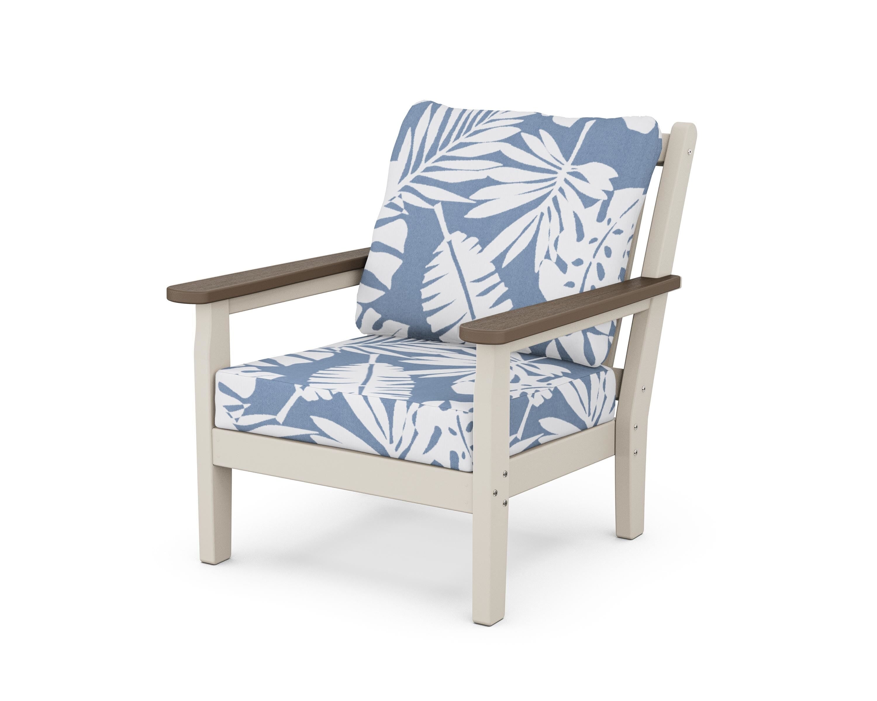 POLYWOOD® Chippendale Deep Seating Chair in Sand / Kona / Leaf Sky Blue