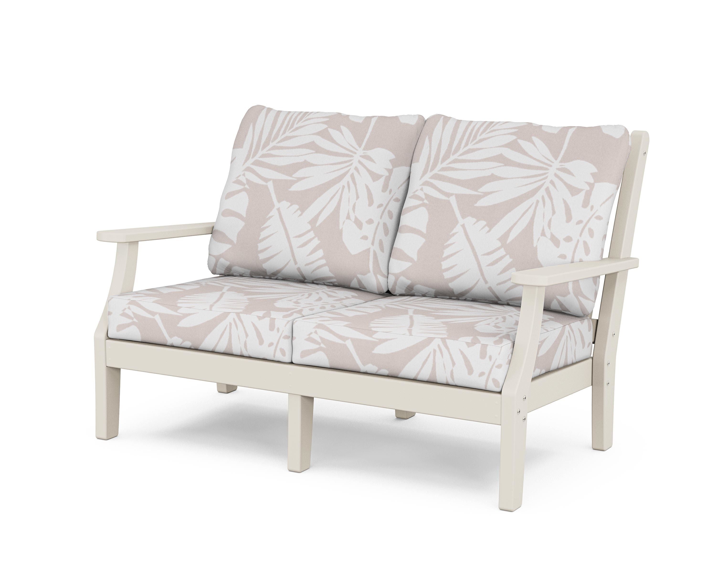 Country Living Wovendale Deep Seating Loveseat in Sand / Leaf Dune Burlap