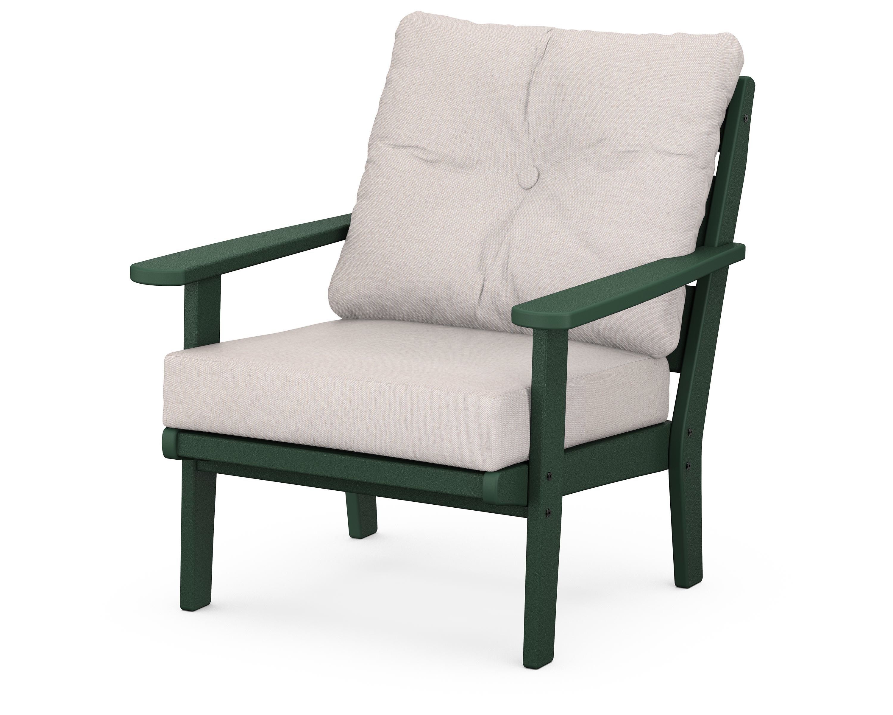POLYWOOD® Lakeside Deep Seating Chair in Green / Dune Burlap