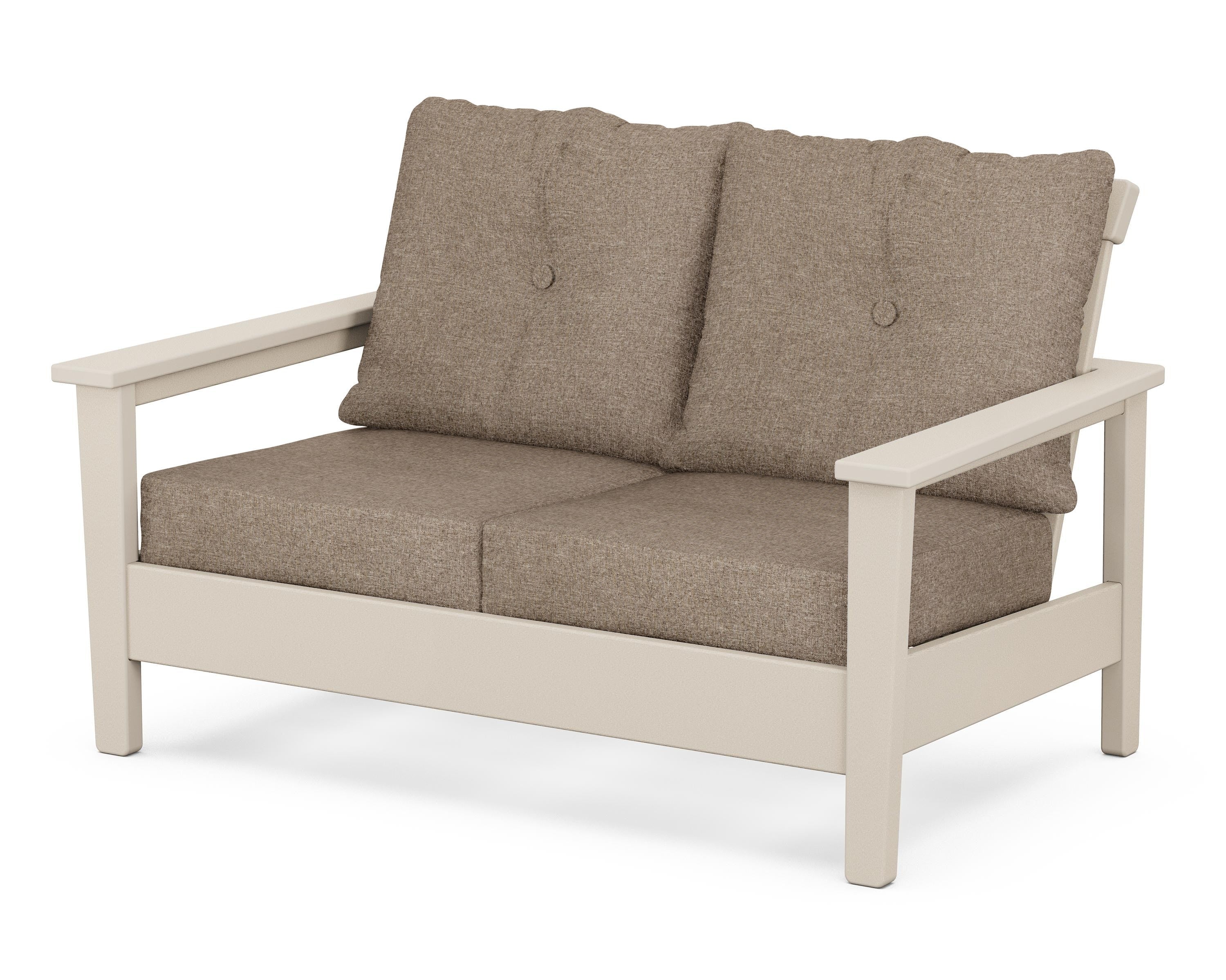 POLYWOOD® Prescott Deep Seating Loveseat in Sand / Spiced Burlap