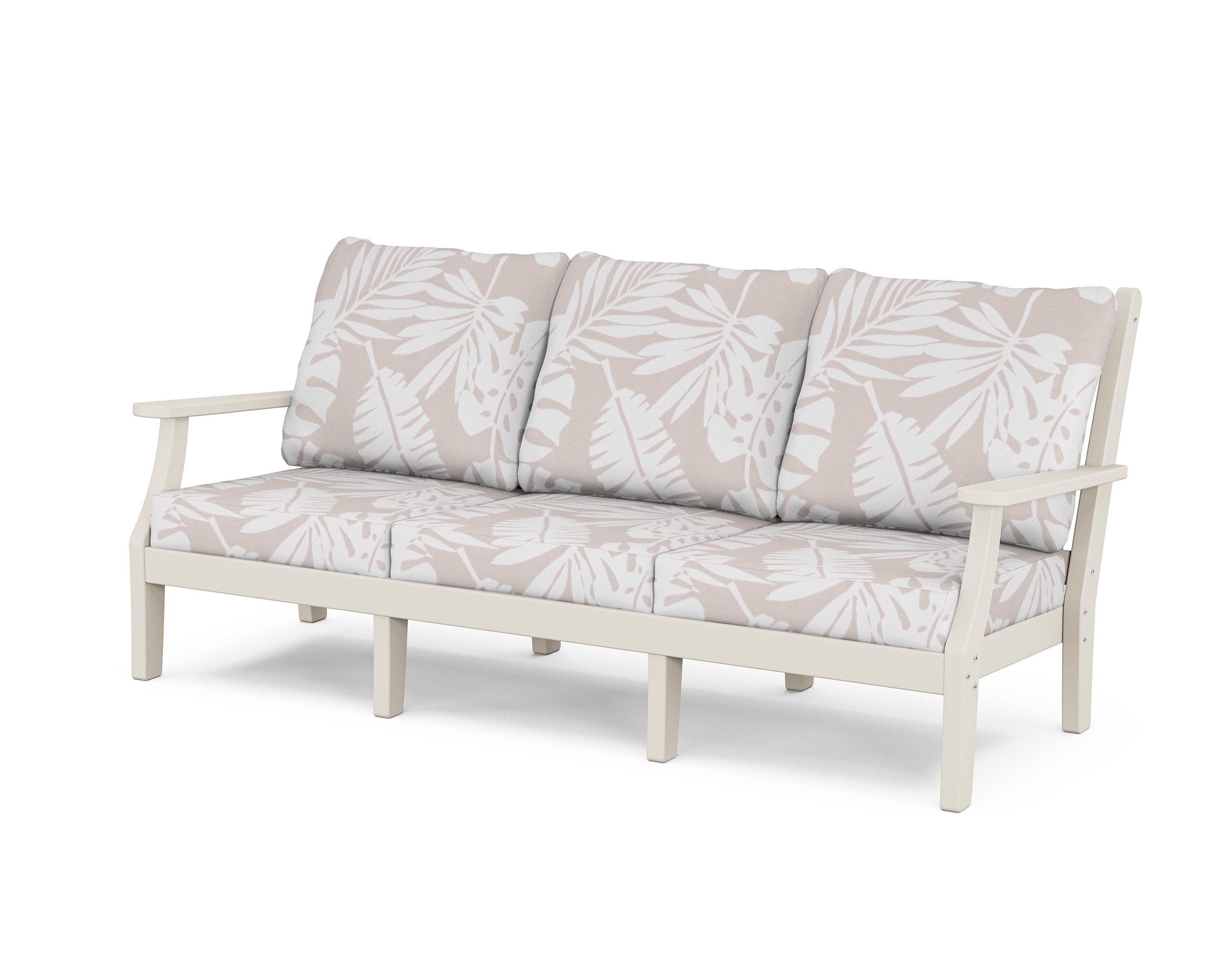 Country Living Wovendale Deep Seating Sofa in Sand / Leaf Dune Burlap