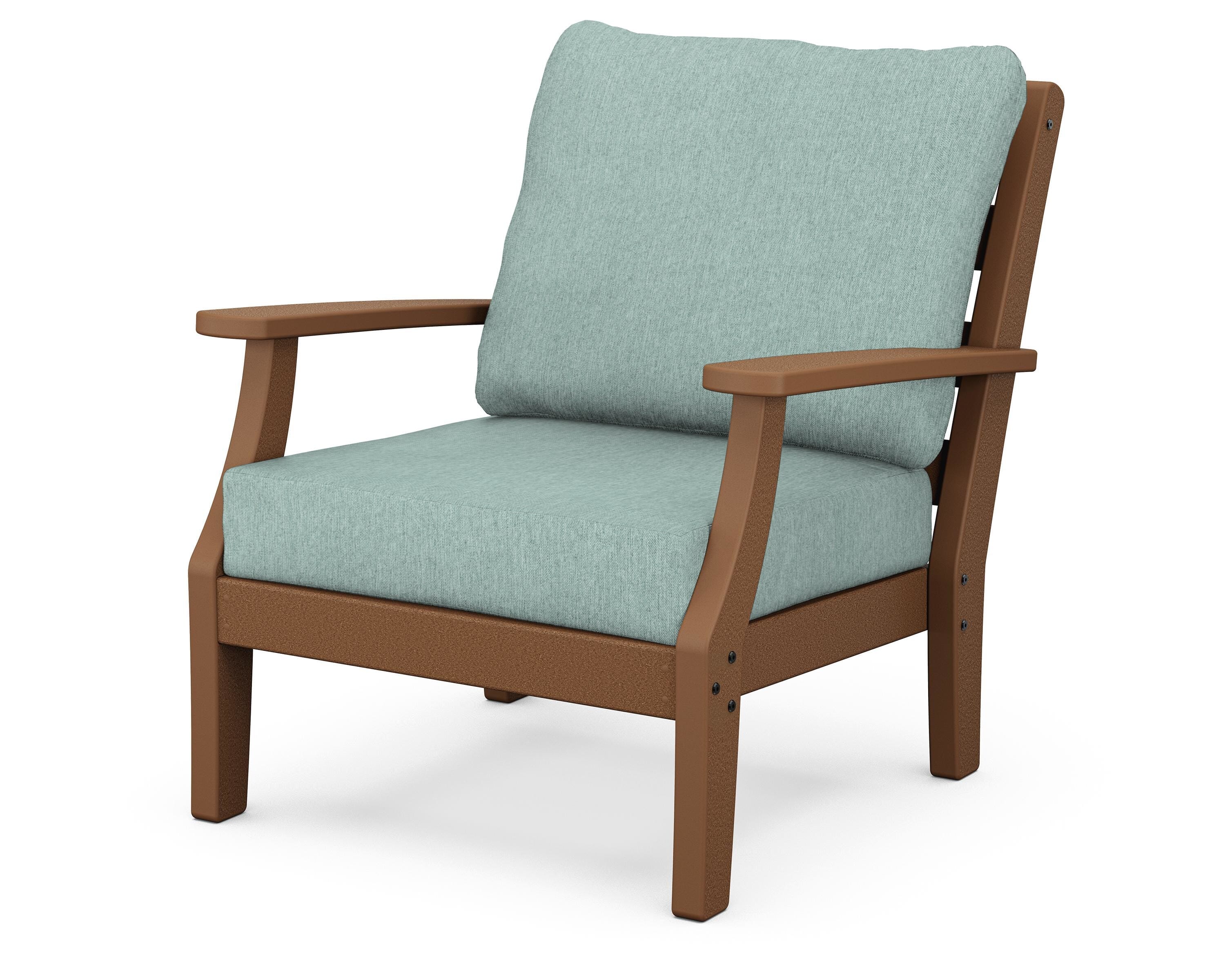 POLYWOOD® Chesapeake Deep Seating Chair in Teak / Glacier Spa