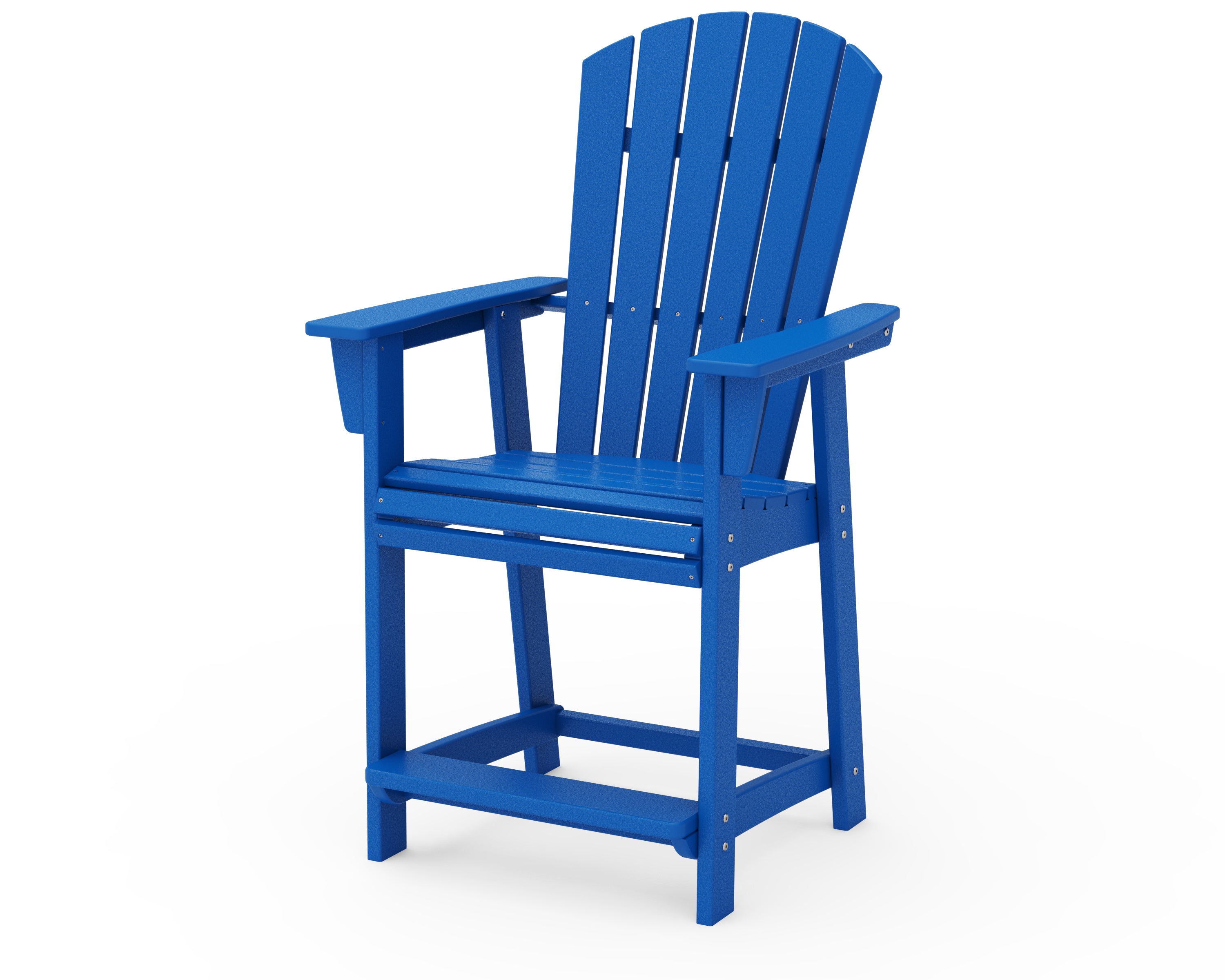 POLYWOOD® Nautical Curveback Adirondack Counter Chair in Pacific Blue