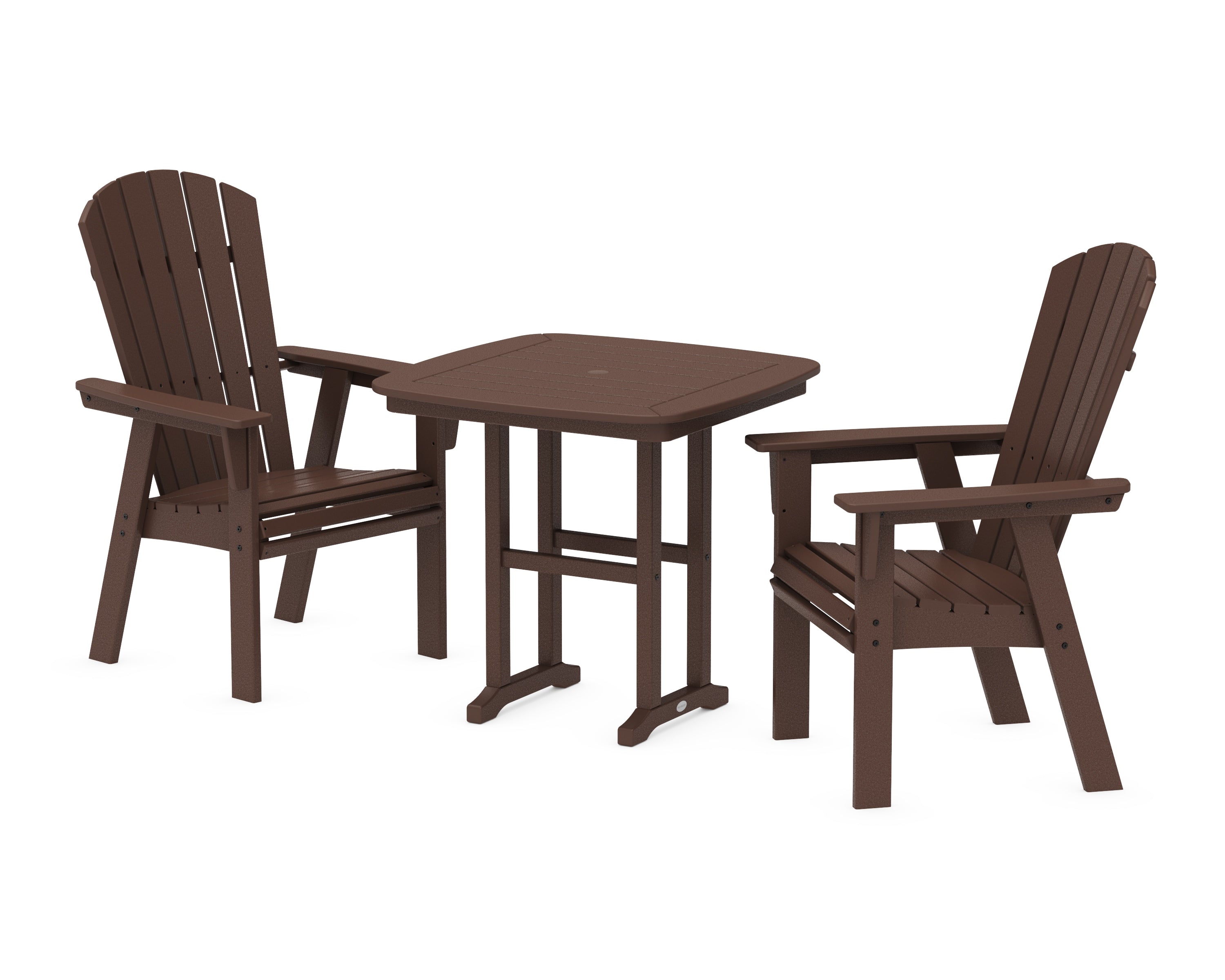 POLYWOOD® Nautical Adirondack 3-Piece Dining Set in Mahogany