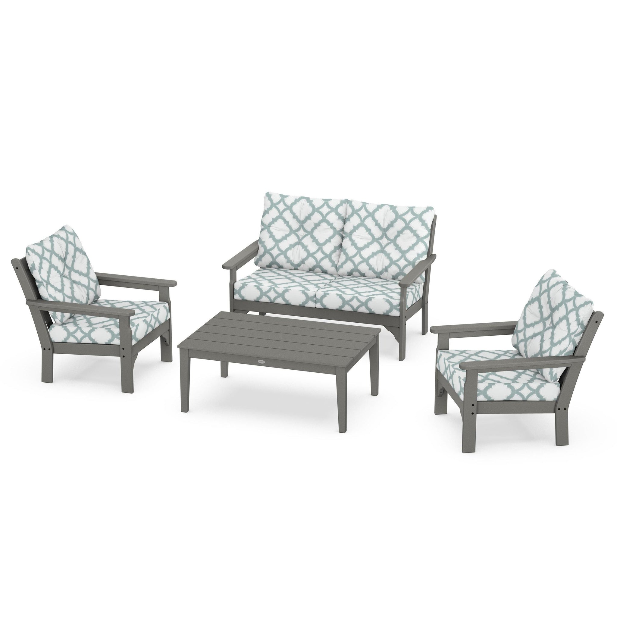Vineyard 4 Piece Deep Seating Set - Slate Grey