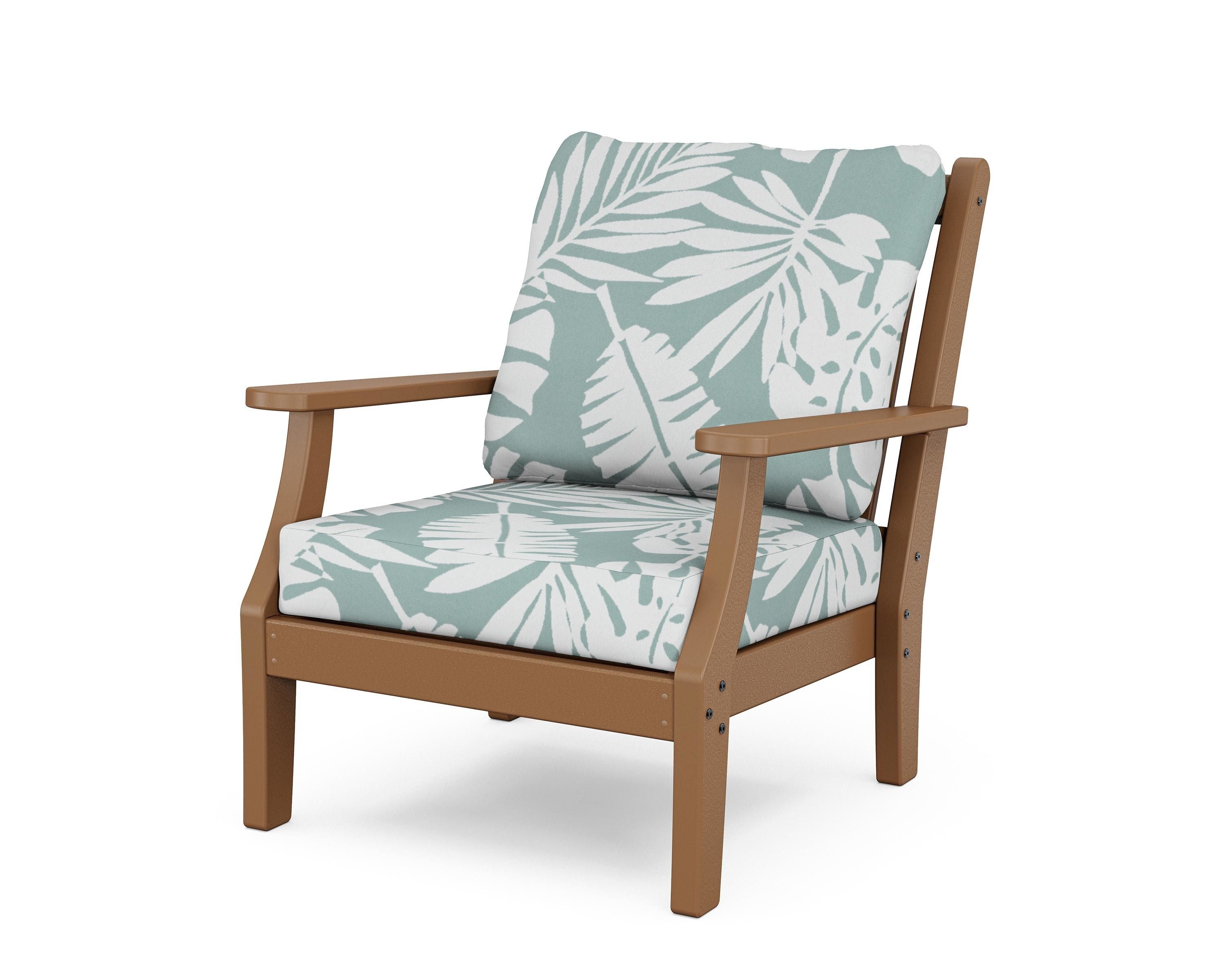 Country Living Wovendale Deep Seating Chair in Teak / Leaf Glacier Spa