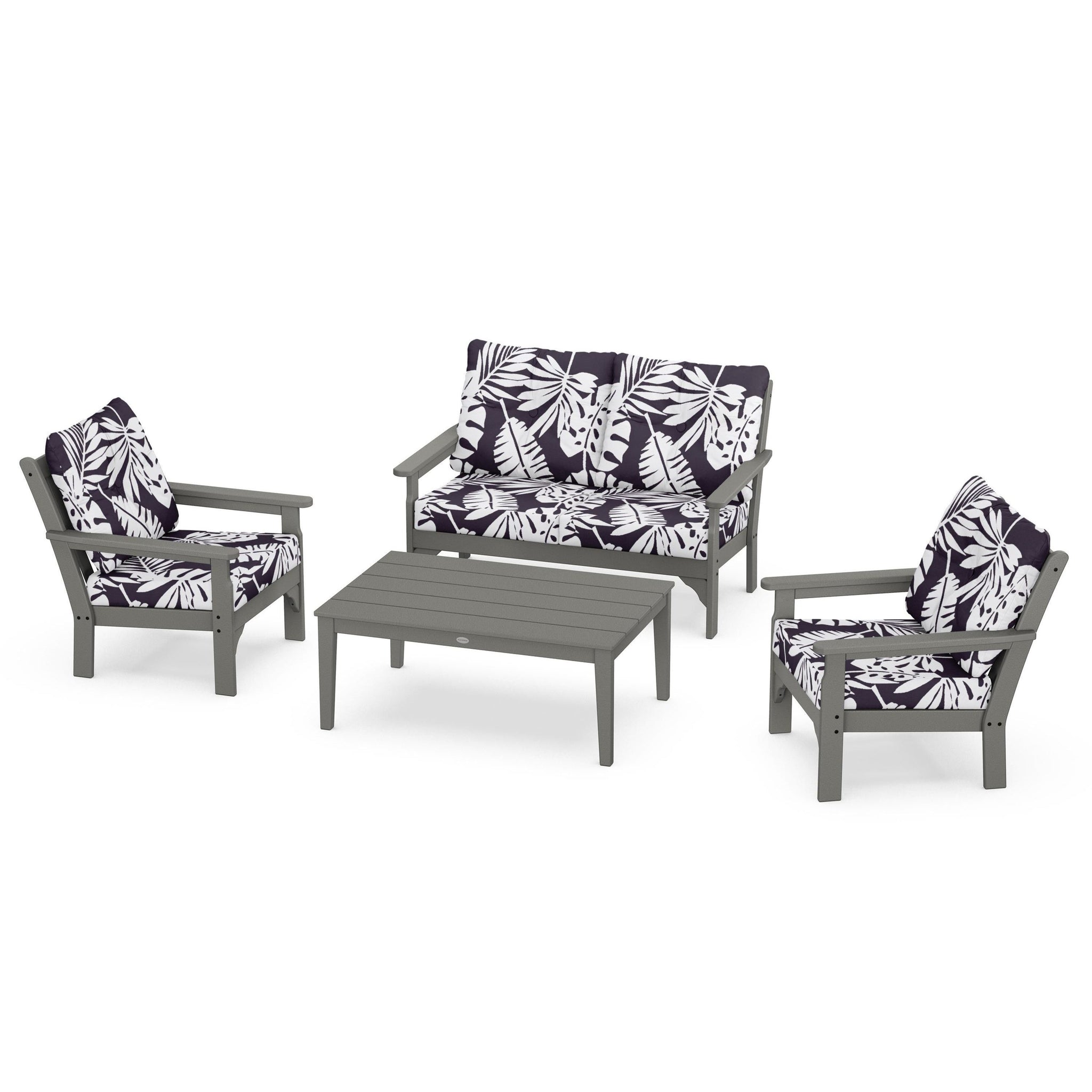 Vineyard 4 Piece Deep Seating Set - Slate Grey
