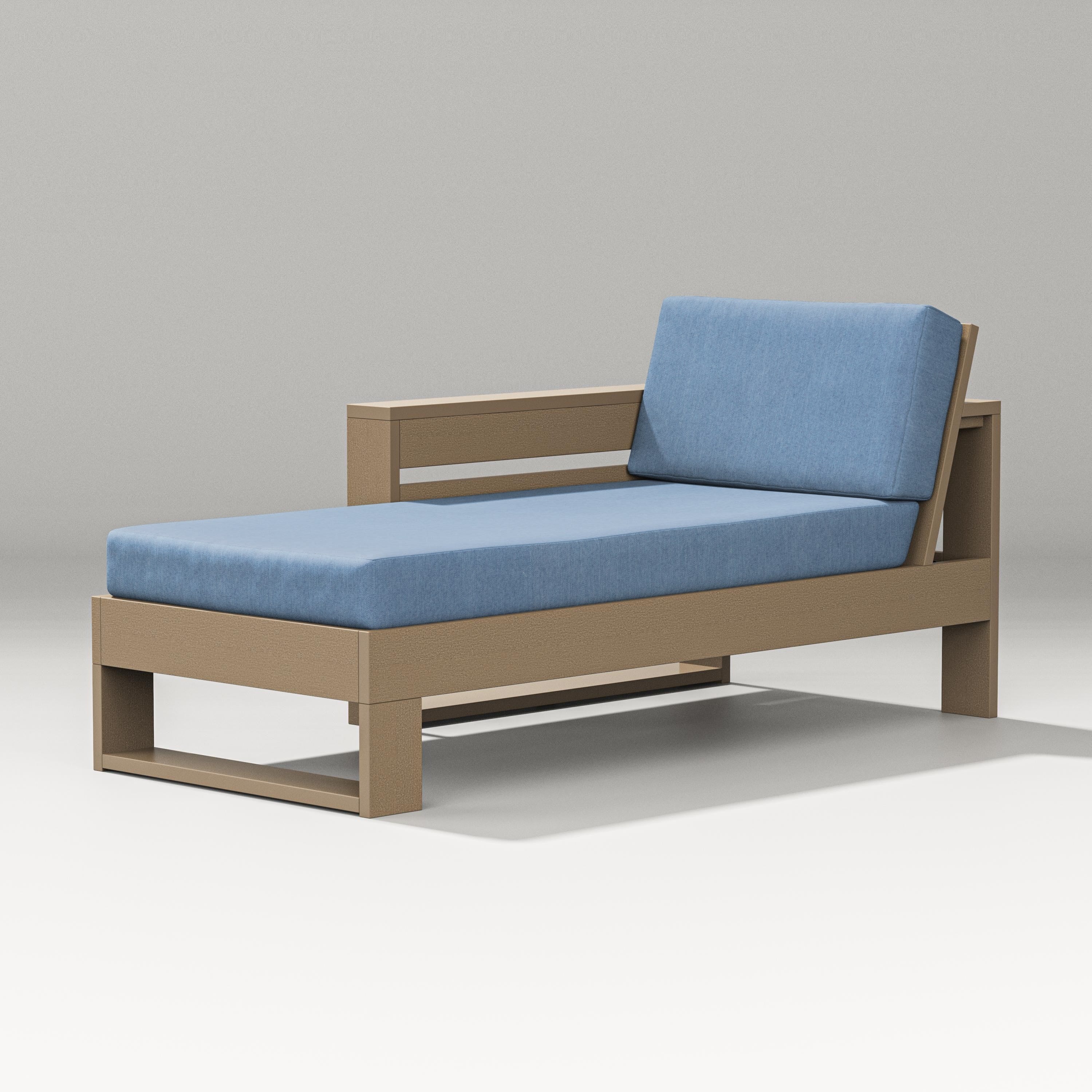 PW Designer Series Latitude Modular Left Arm Chaise in Vintage Sahara / Sky Blue