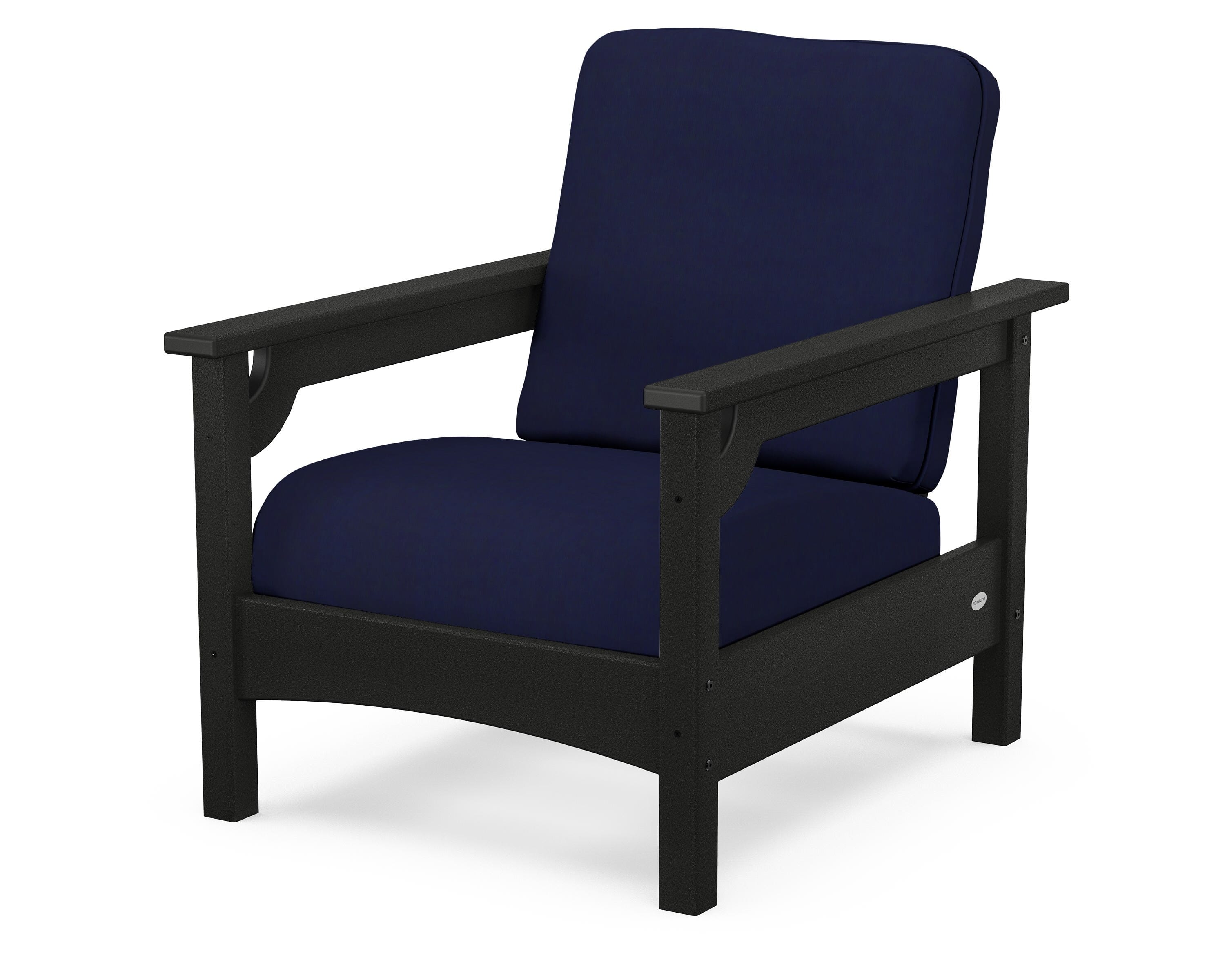 POLYWOOD® Club Chair in Black / Navy
