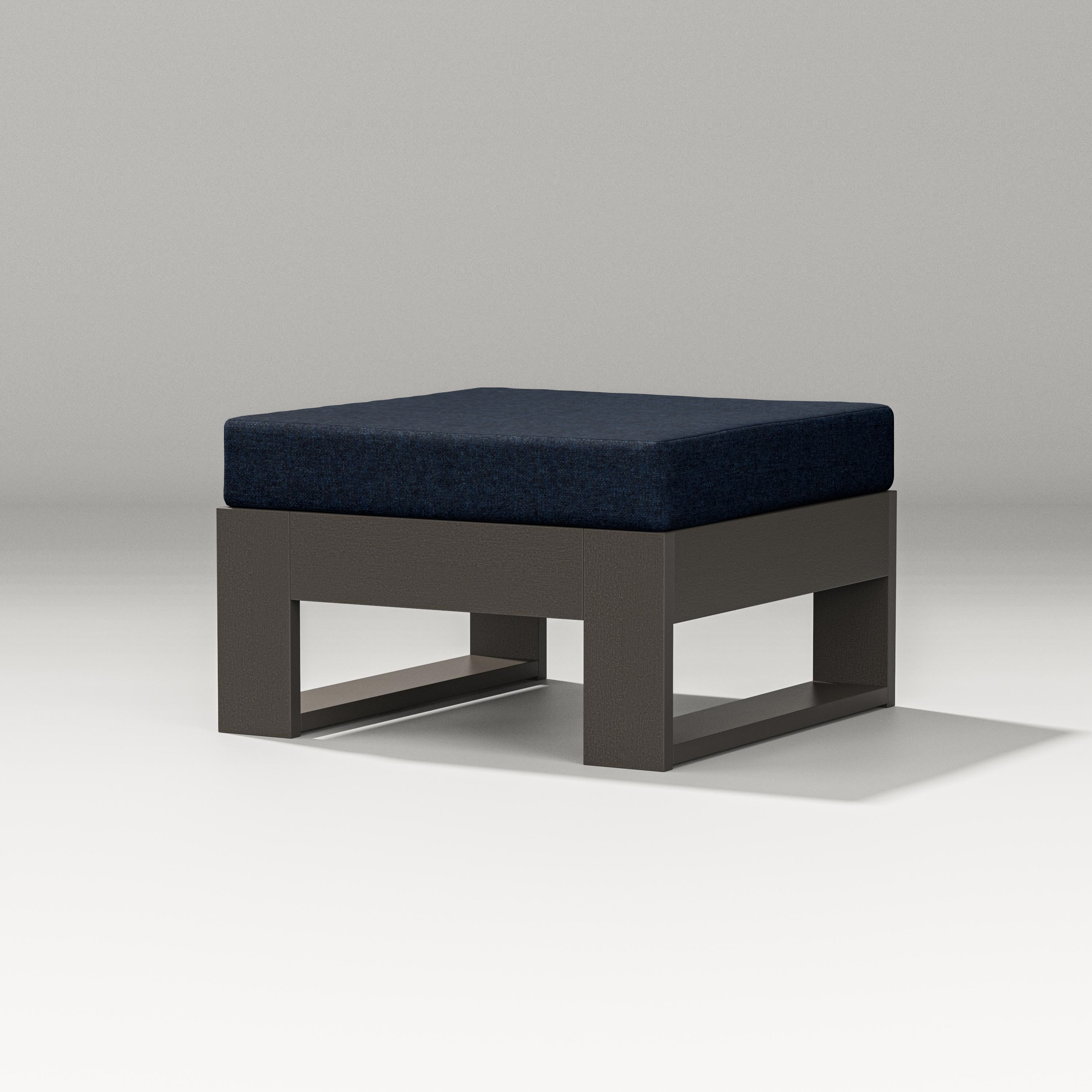 PW Designer Series Latitude Lounge Ottoman in Vintage Coffee / Marine Indigo