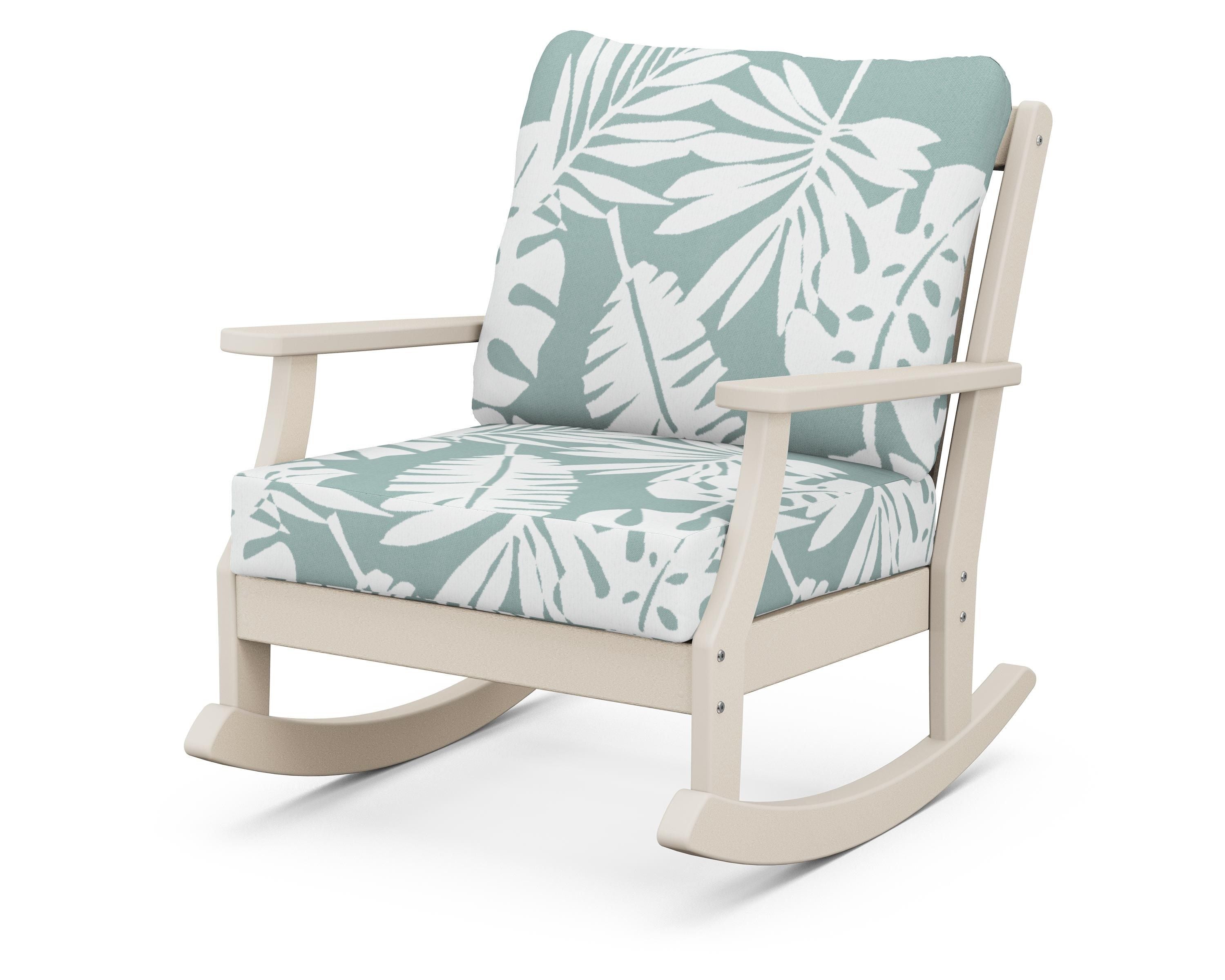POLYWOOD® Braxton Deep Seating Rocking Chair in Sand / Leaf Glacier Spa