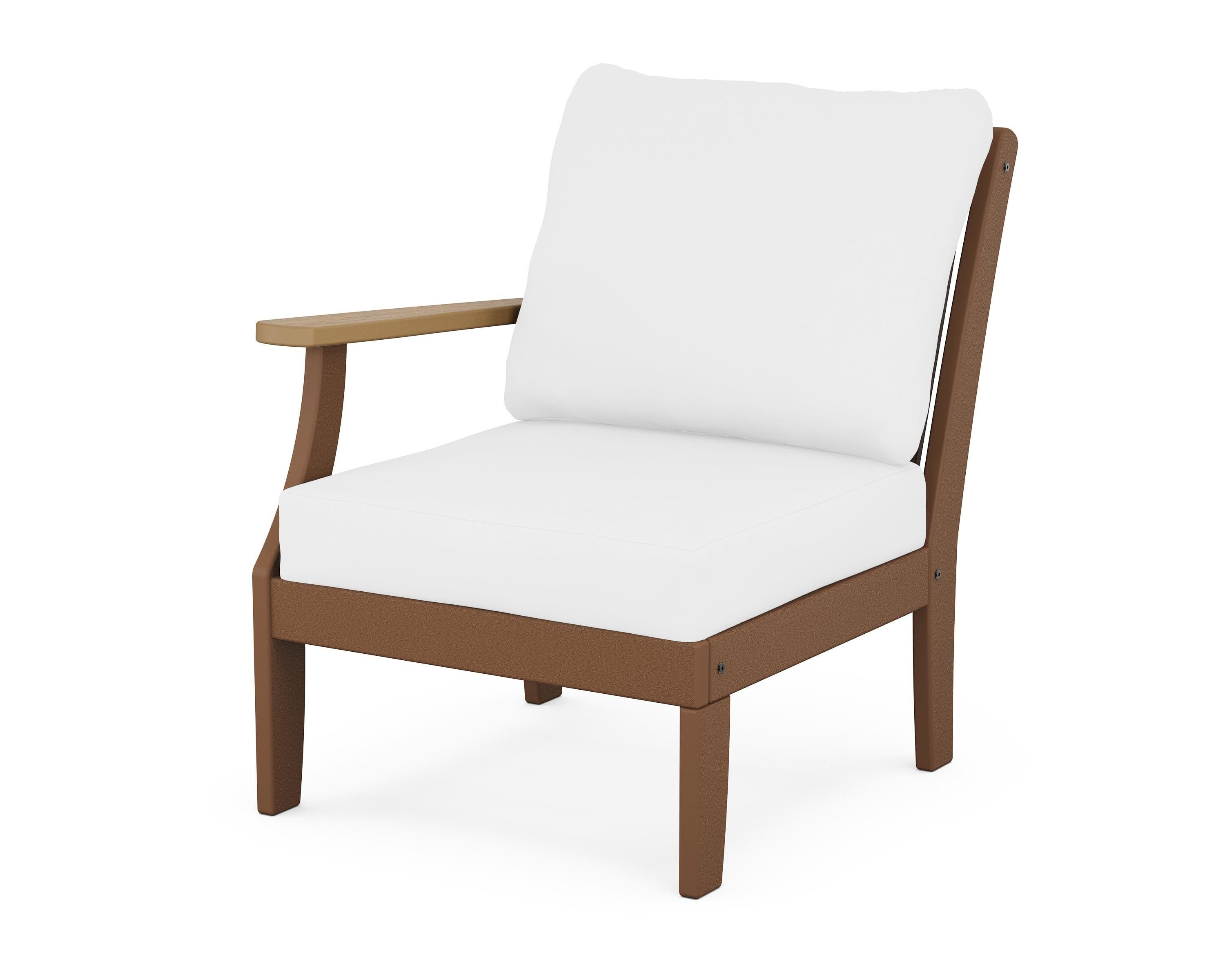 POLYWOOD® Braxton Modular Left Arm Chair in Teak / Natural / Natural