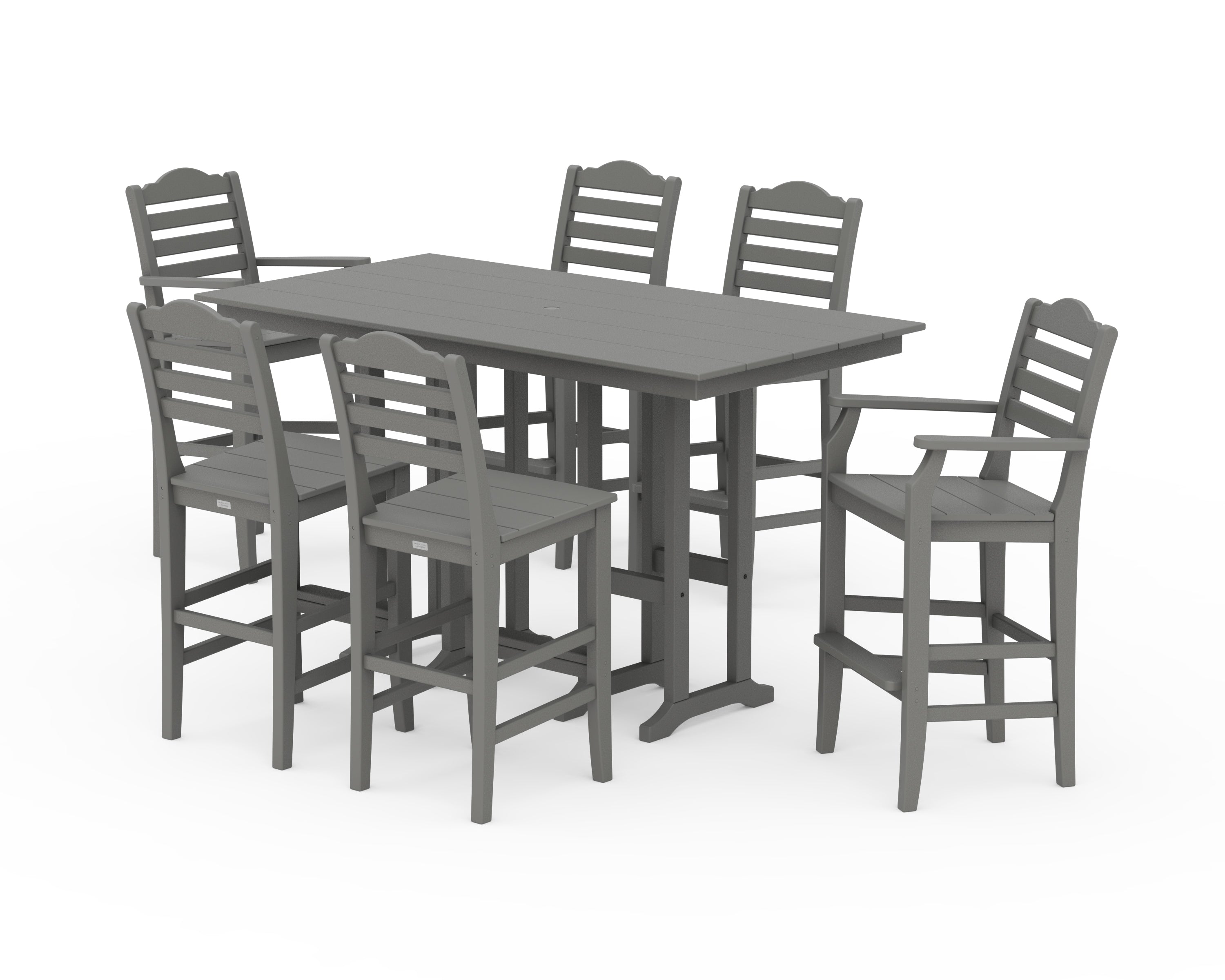 Draper James™ by POLYWOOD® Savannah 7-Piece Farmhouse Bar Set in Slate Grey