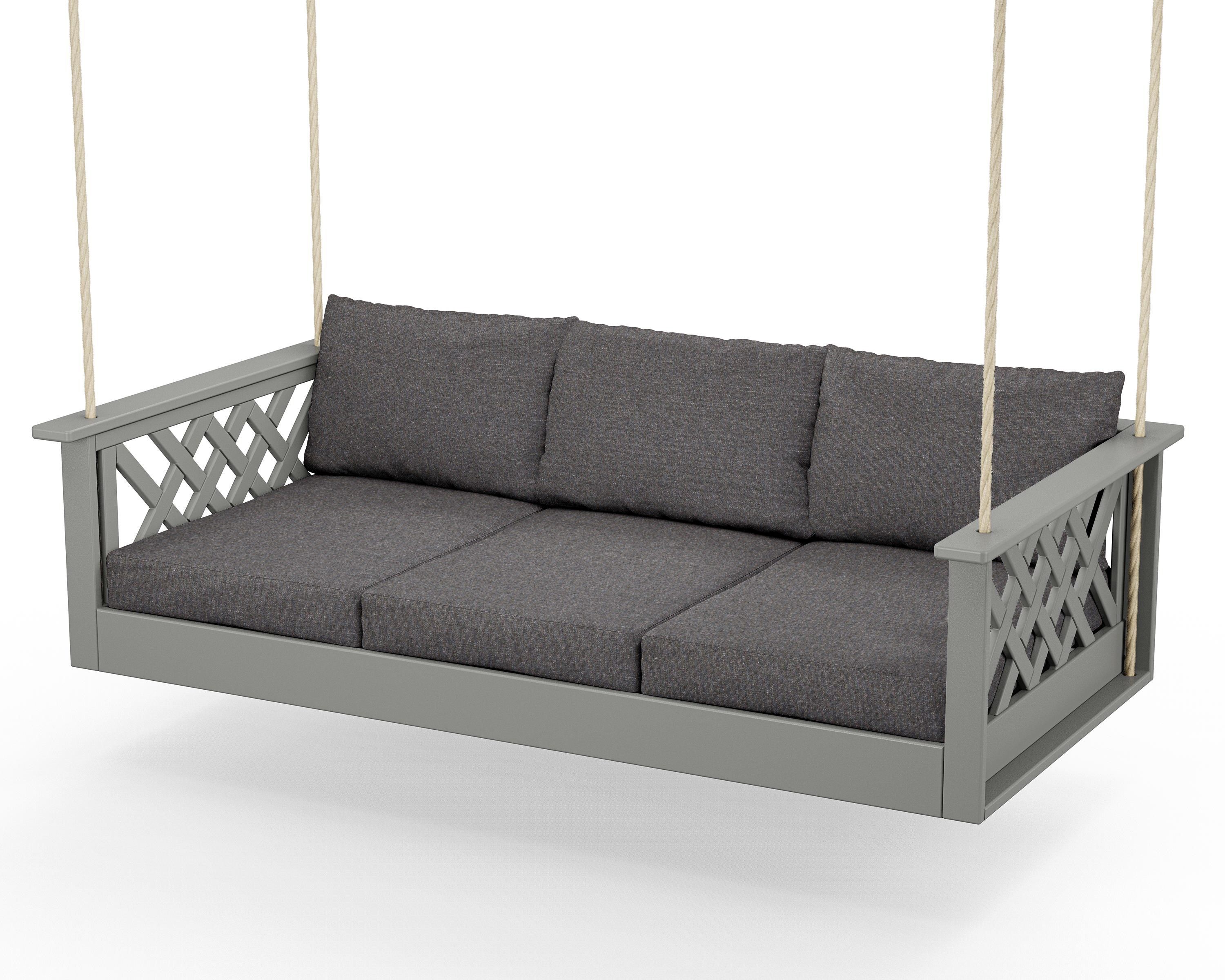 Country Living Wovendale Daybed Swing in Slate Grey / Ash Charcoal