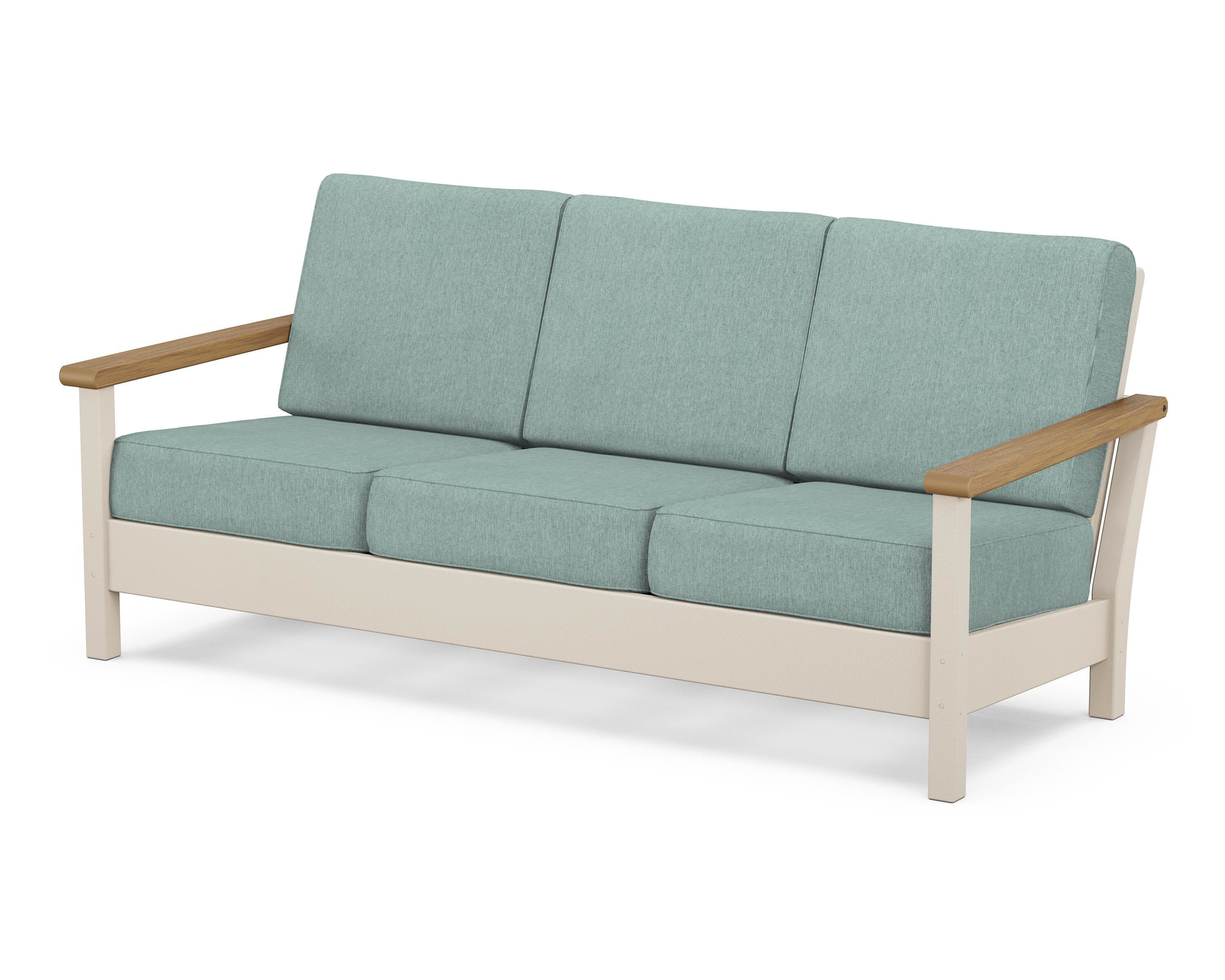 POLYWOOD® Harbour Deep Seating Sofa in Sand / Natural / Glacier Spa