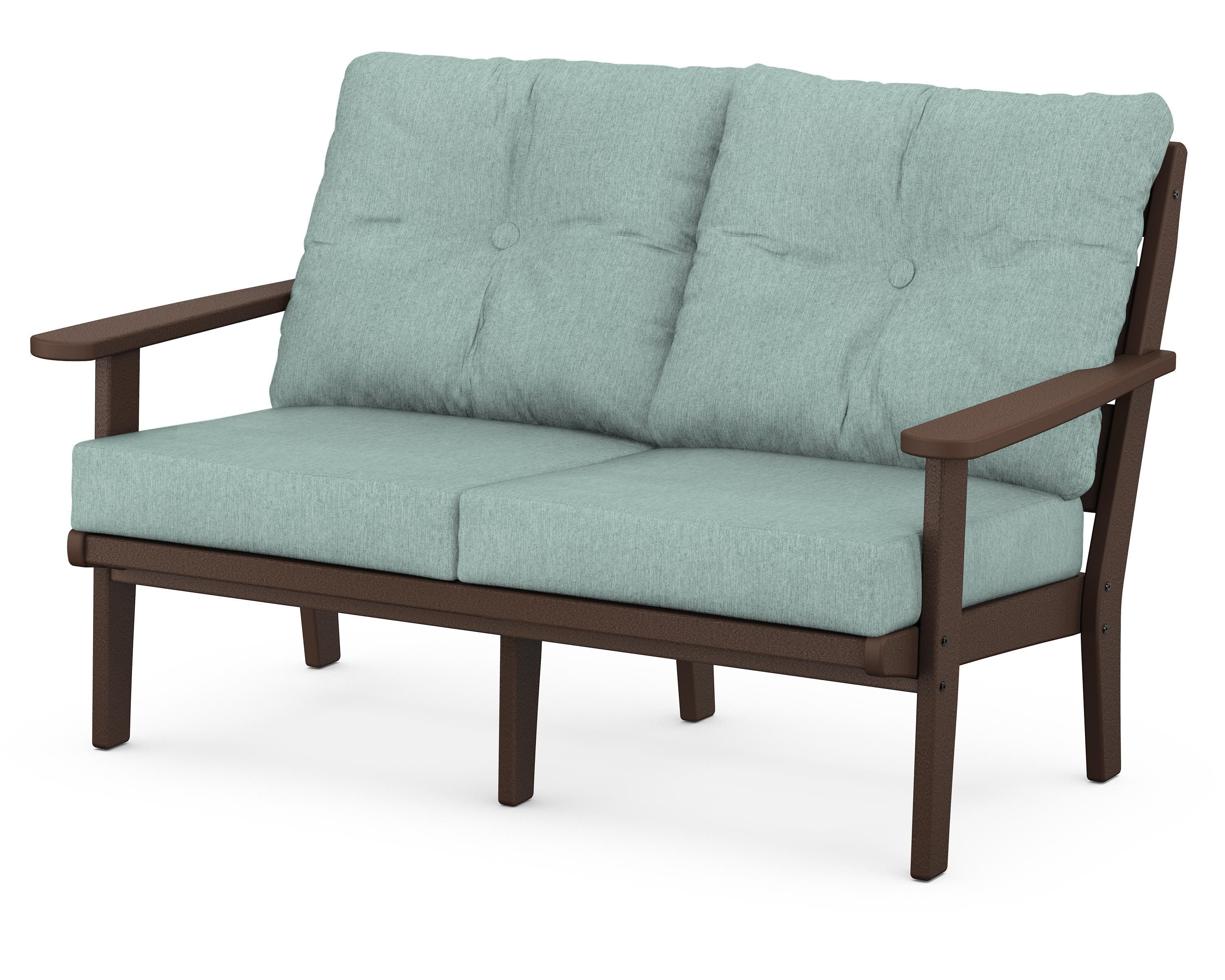 POLYWOOD® Lakeside Deep Seating Loveseat in Mahogany / Glacier Spa