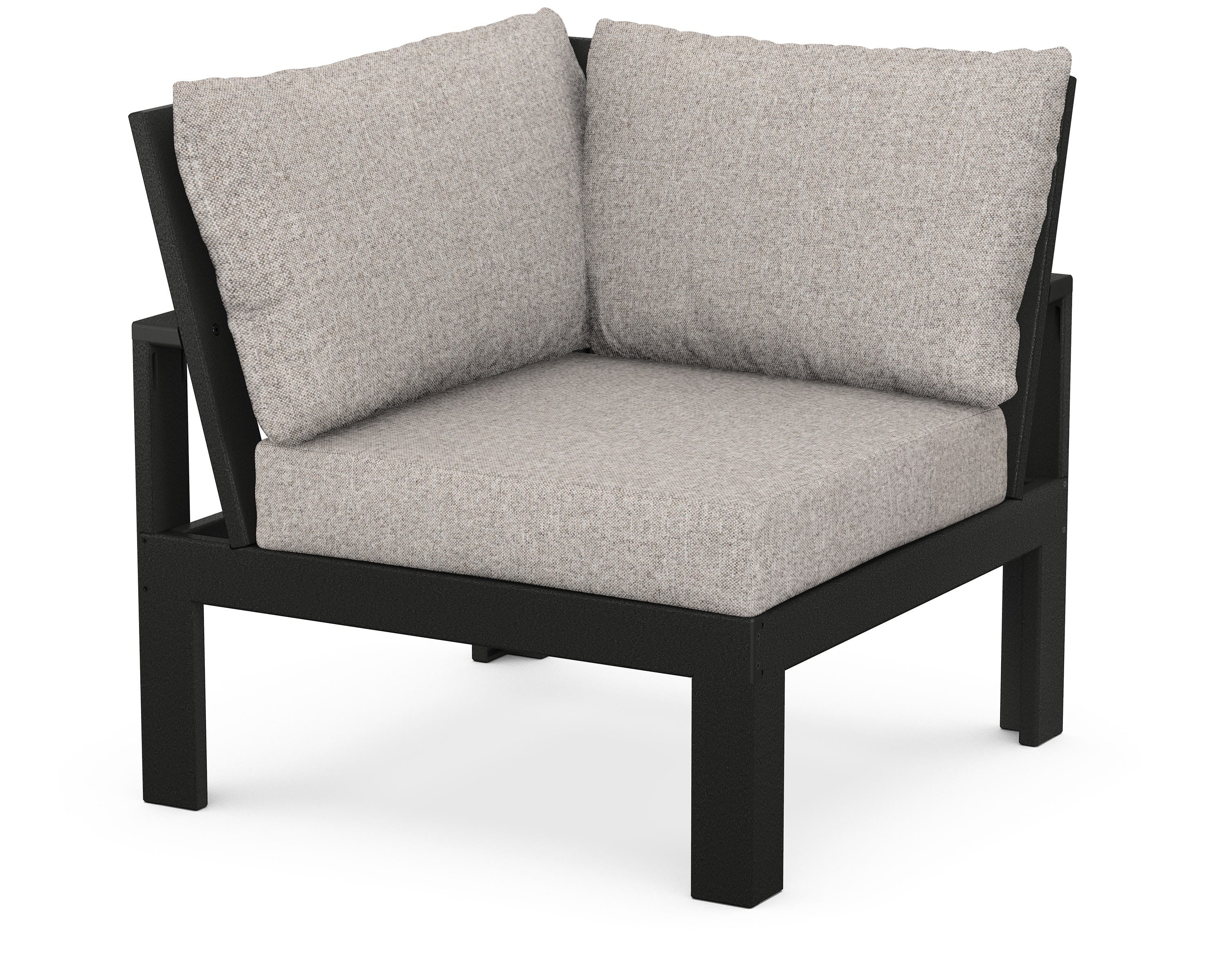 Unbranded Modular Corner Chair in Black / Weathered Tweed
