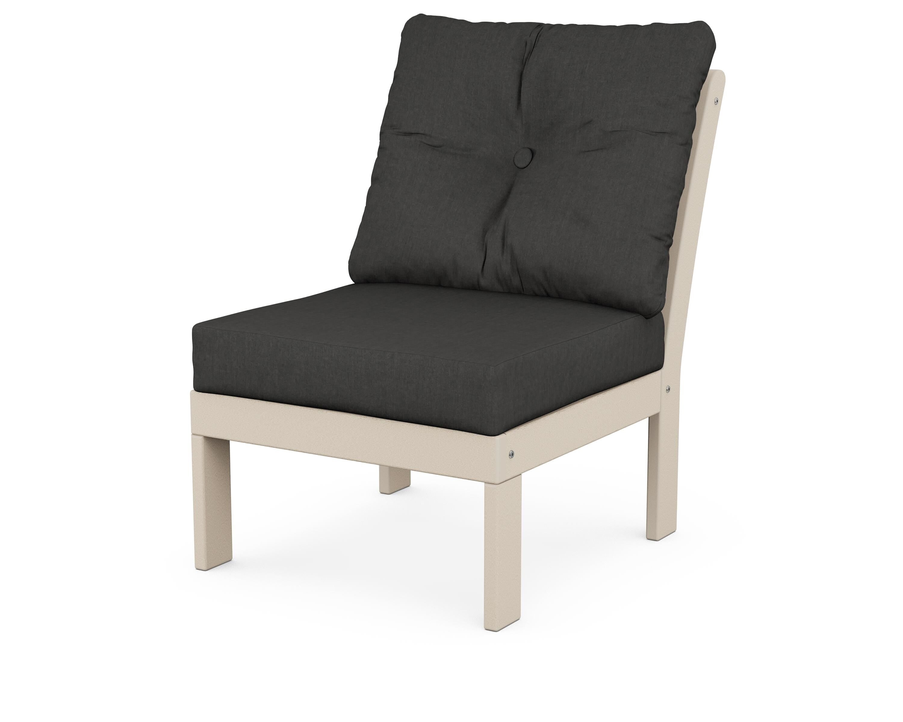 POLYWOOD® Vineyard Modular Armless Chair in Sand / Spectrum Carbon
