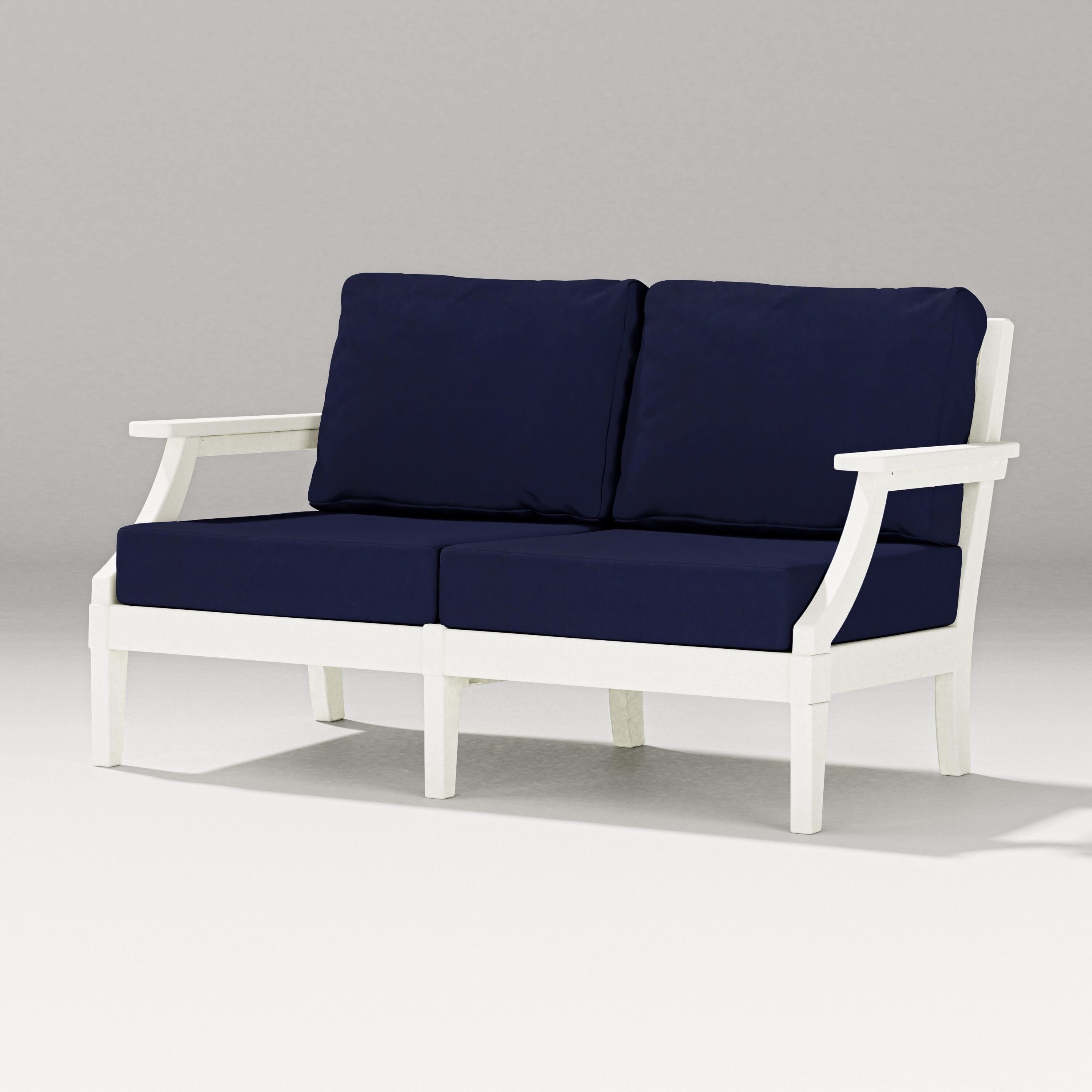 PW Designer Series Estate Loveseat in Vintage White / Navy
