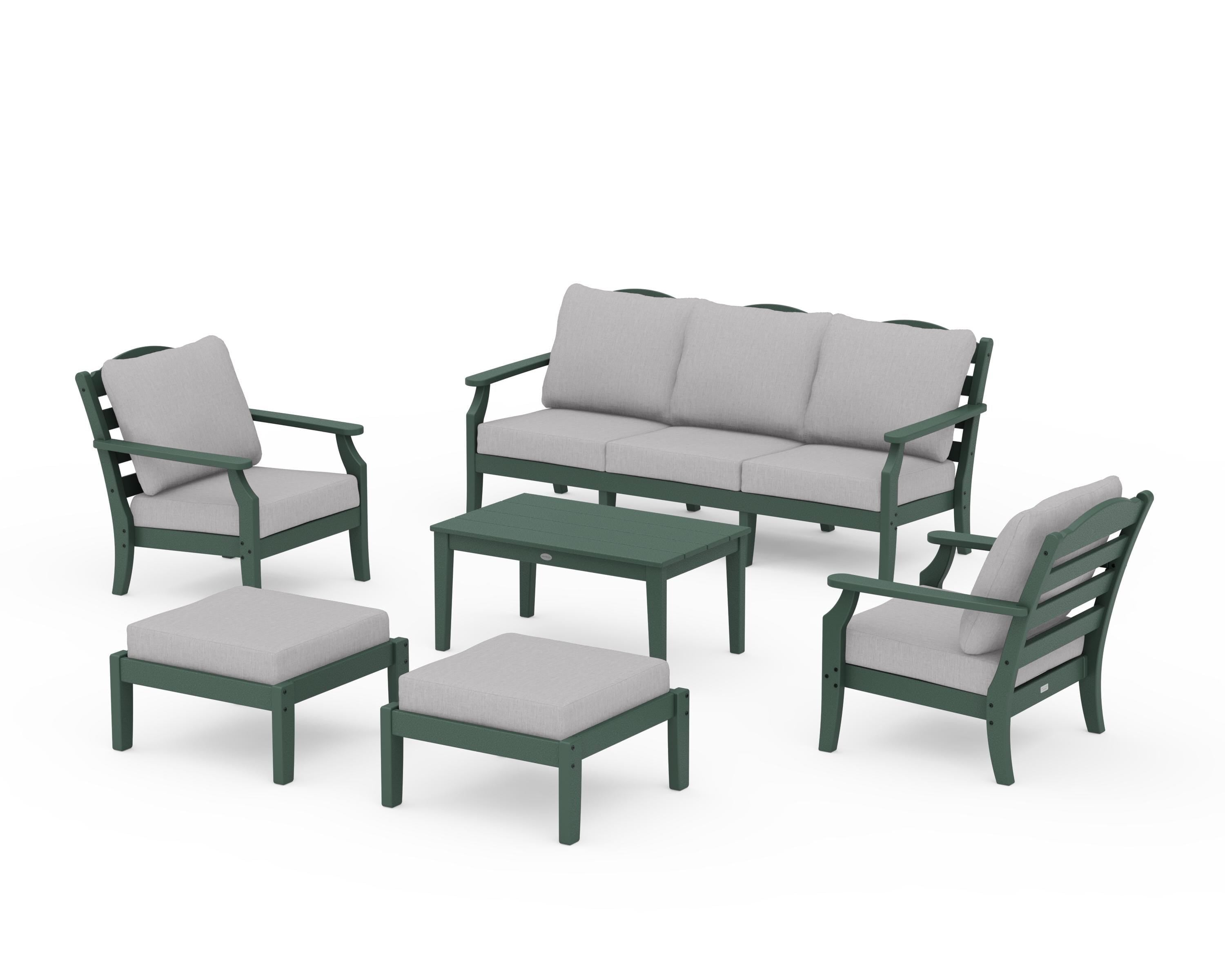 Draper James™ by POLYWOOD® Savannah 6-Piece Lounge Sofa Set in Green / Granite