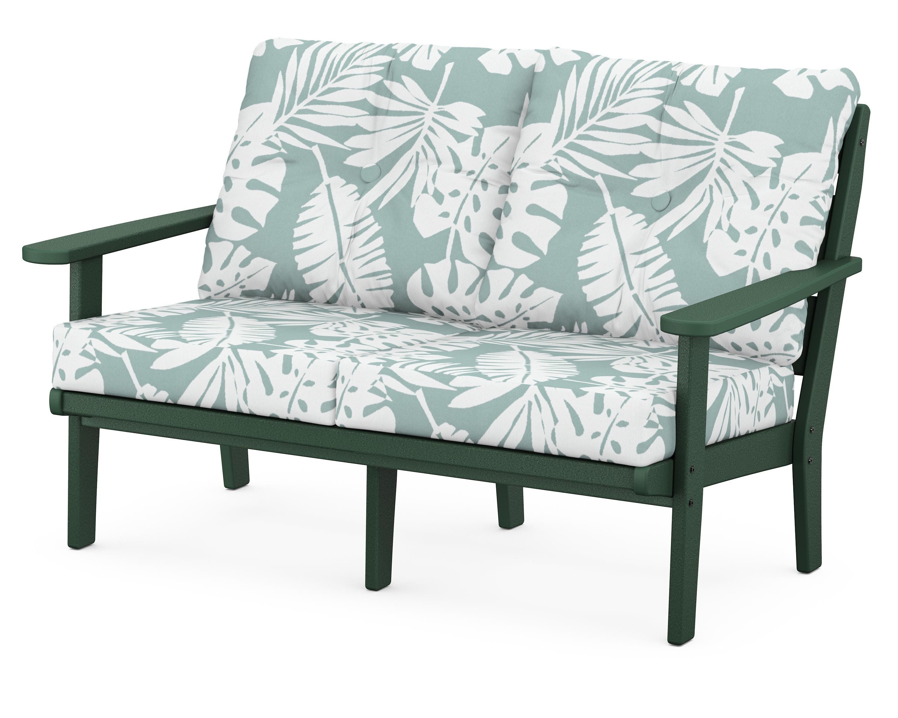 POLYWOOD® Lakeside Deep Seating Loveseat in Green / Leaf Glacier Spa
