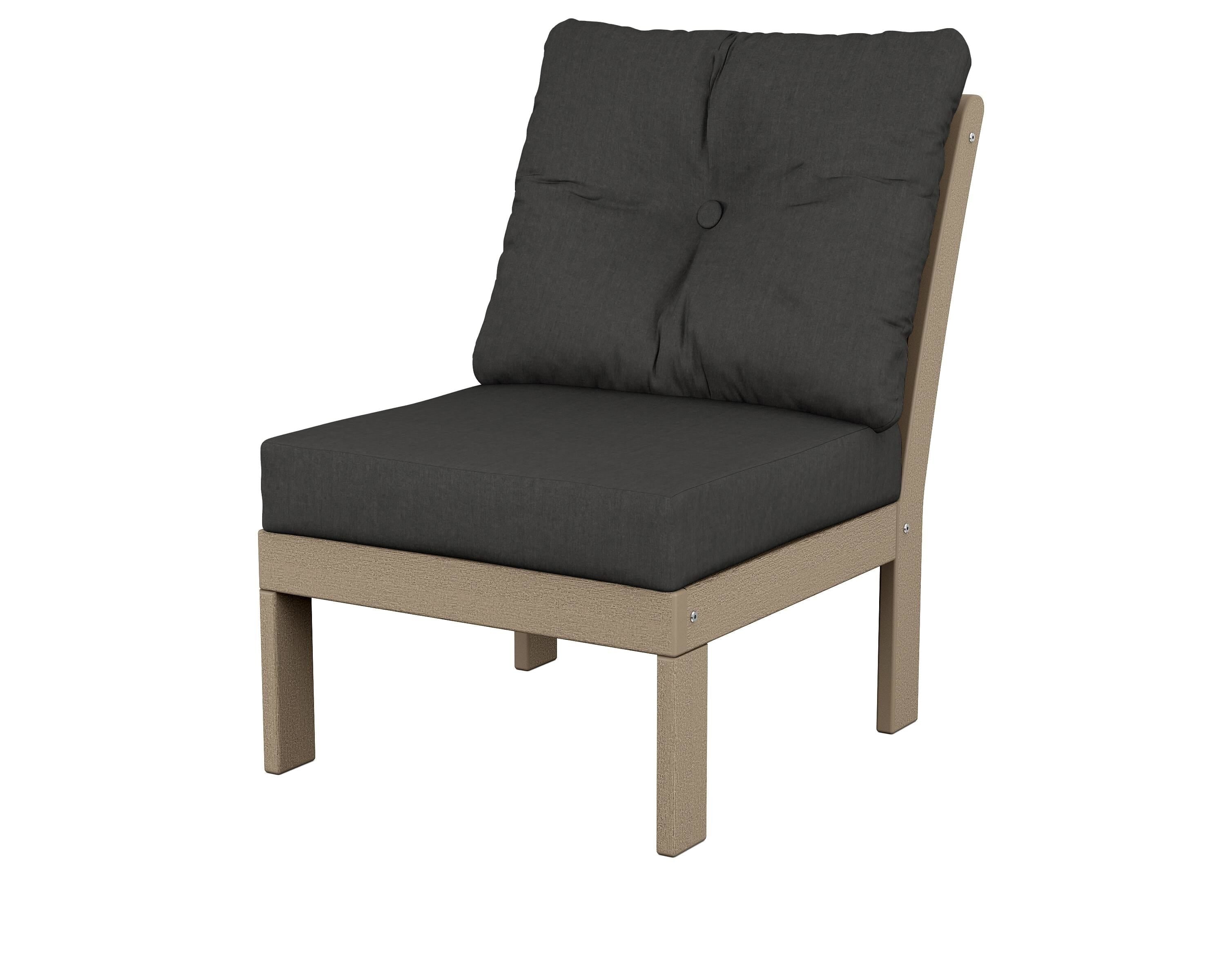 POLYWOOD® Vineyard Modular Armless Chair in Vintage Sahara / Spectrum Carbon